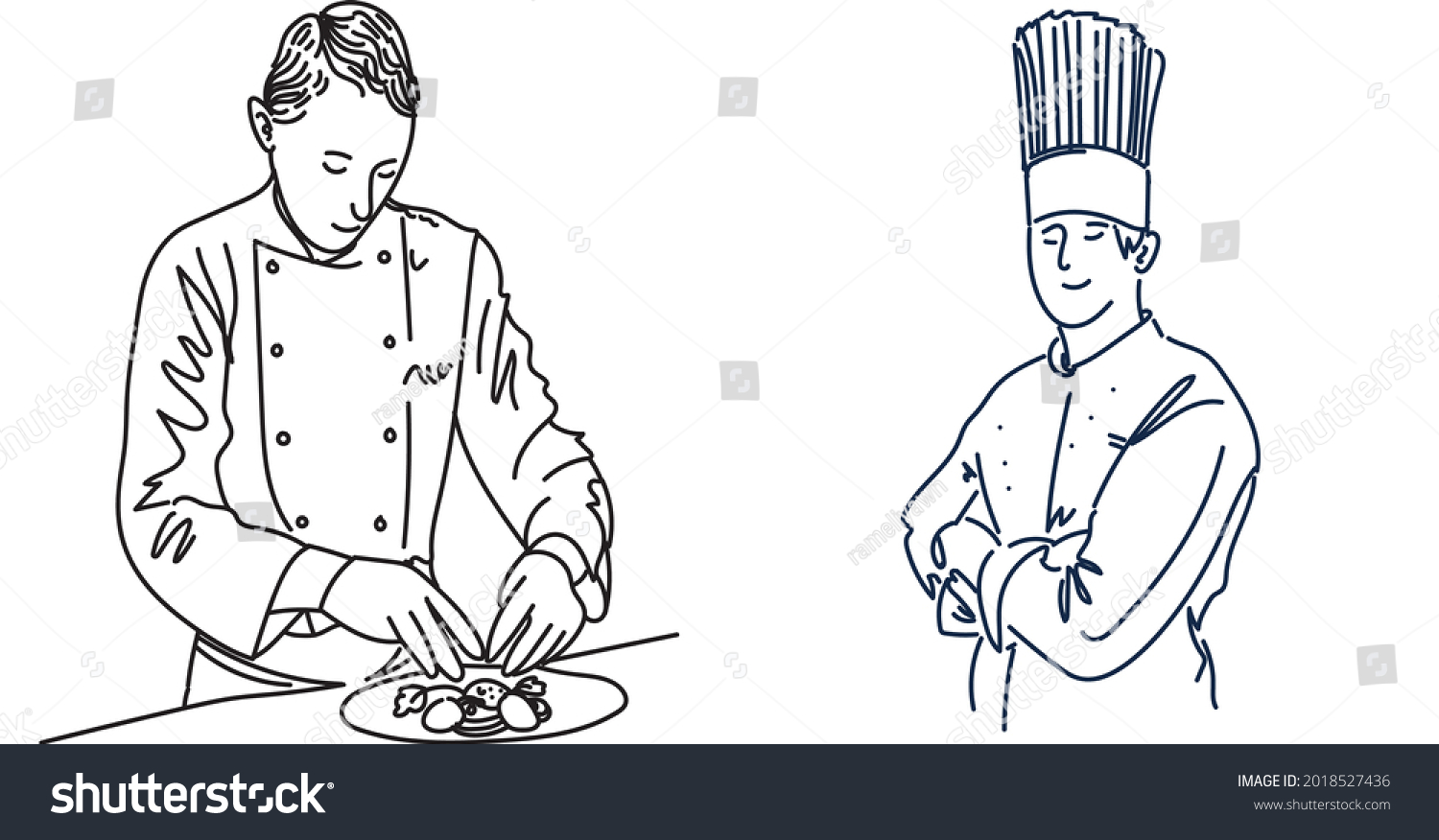 7,886 Chef preparing plates Stock Vectors, Images & Vector Art ...