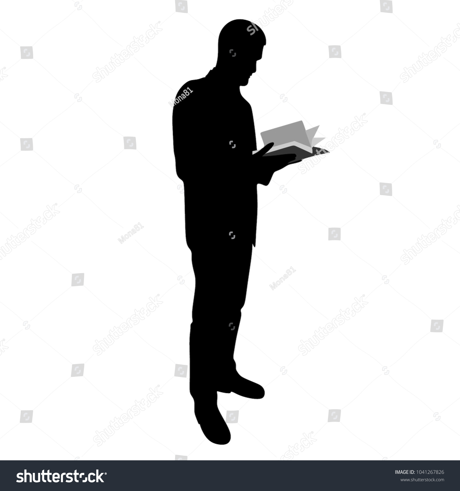 Man Book Silhouette Stock Vector (Royalty Free) 1041267826