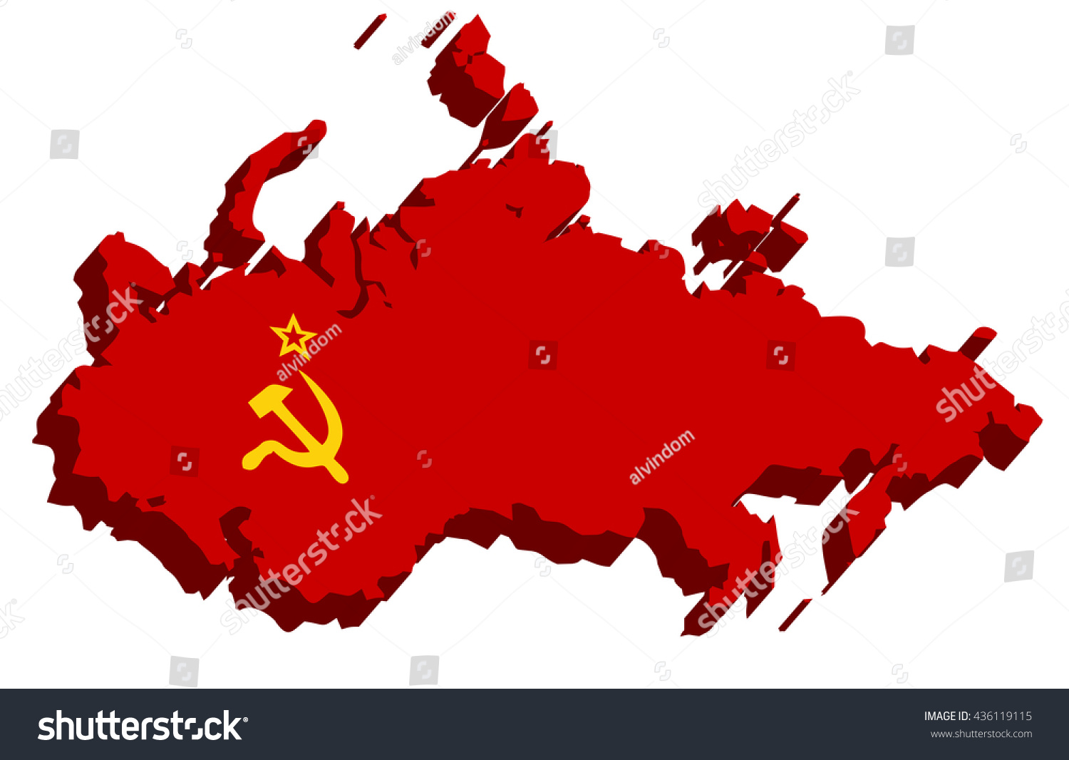 Map Ussr 3d On White Background Stock Vector (Royalty Free) 436119115 ...