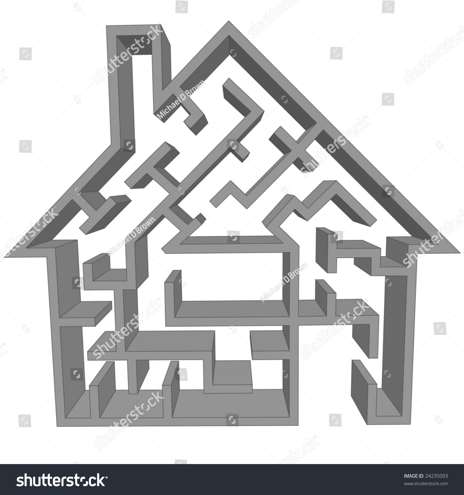 Maze House Symbol Real Estate Home Stock Vector (Royalty Free) 24235093