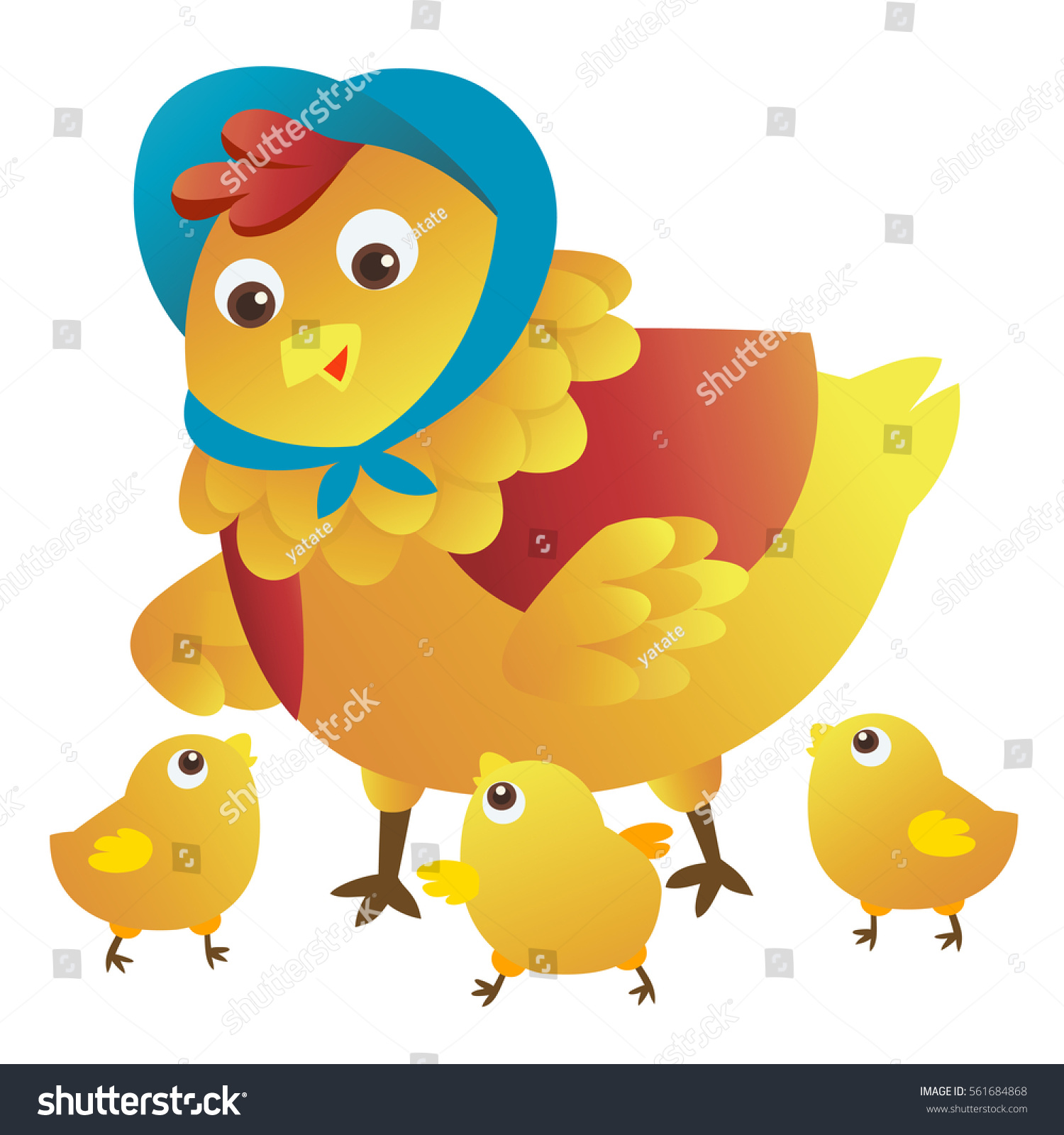 Download Mother Hen Love Her Baby Chicks Stock Vector (Royalty Free) 561684868 - Shutterstock