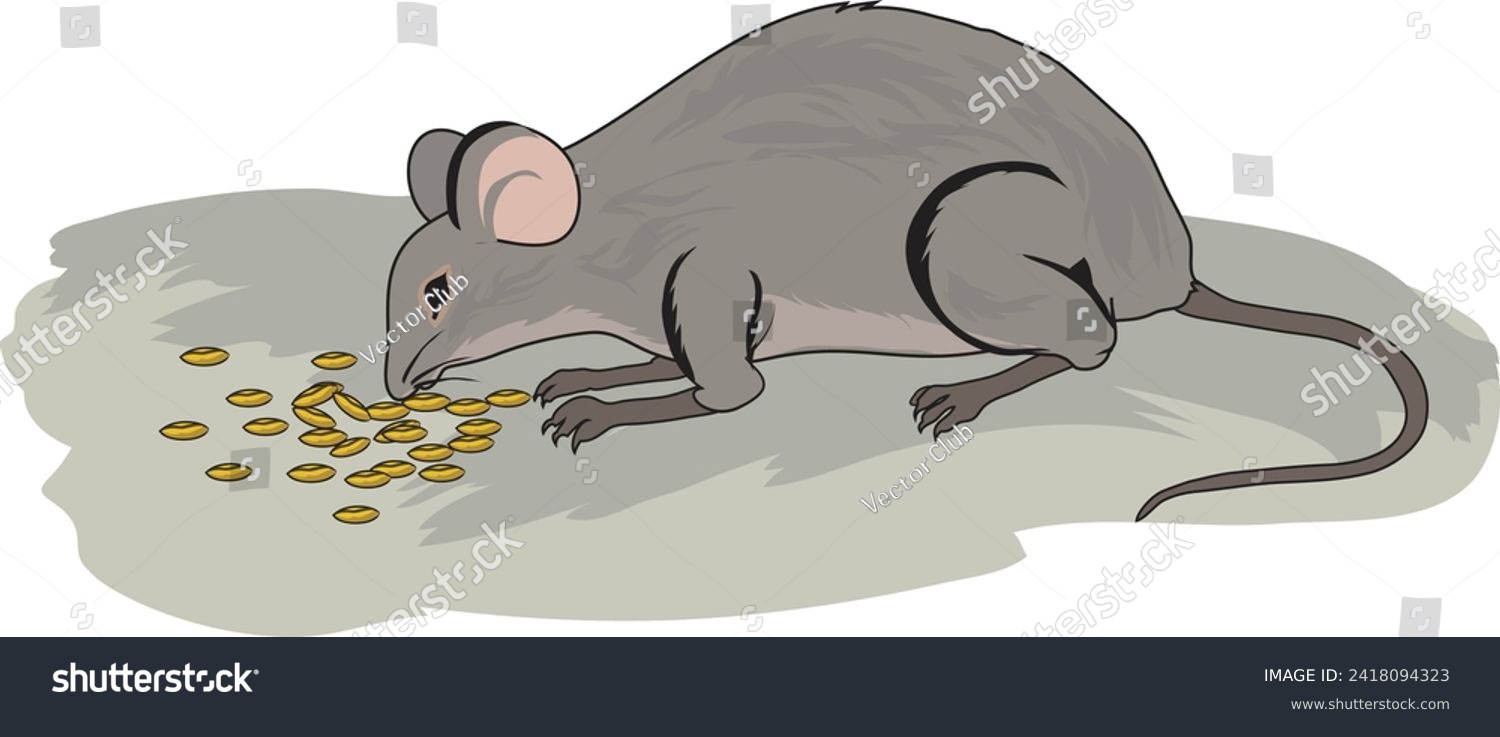 SVG of A mouse happily eating nuts svg