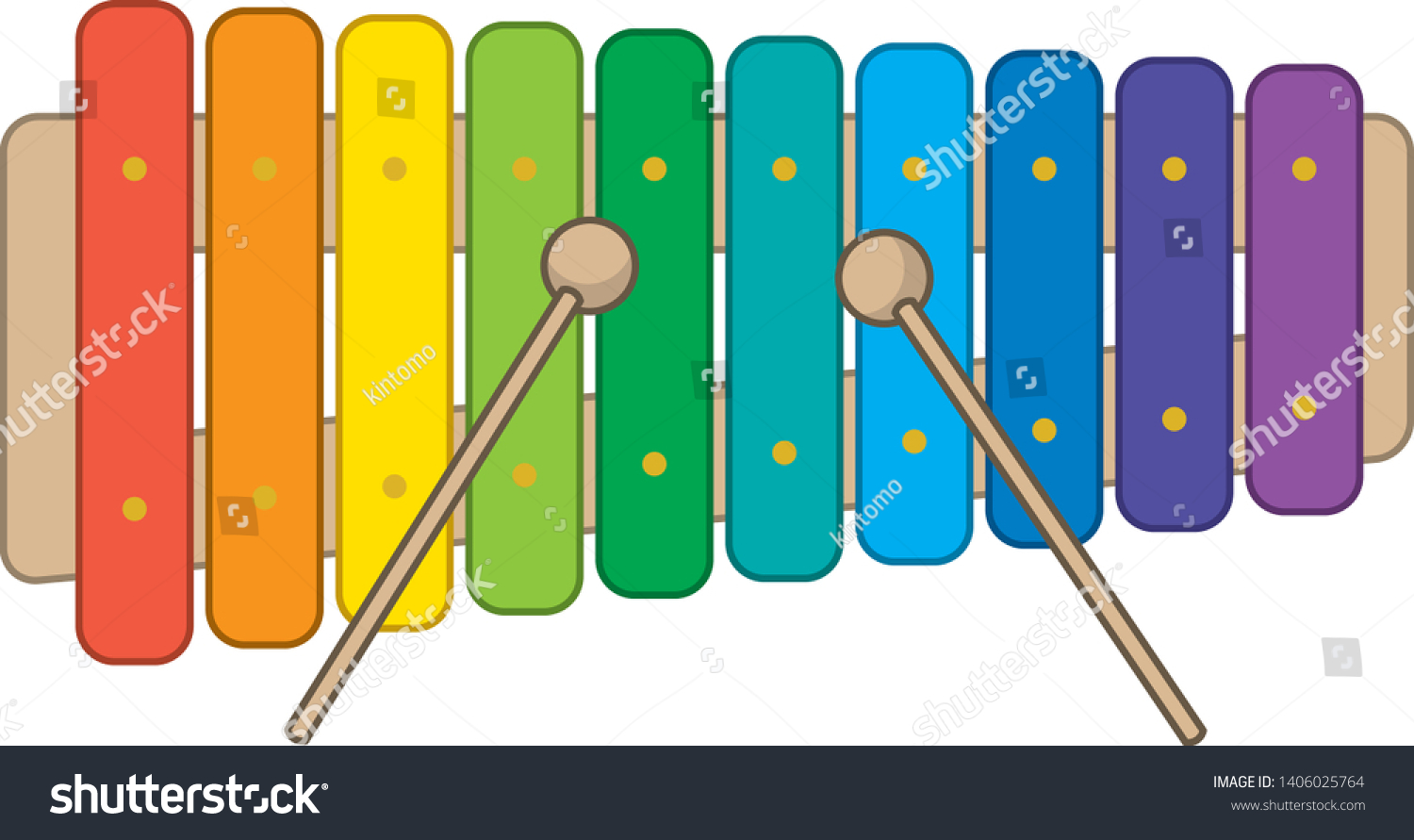 Musical Instrument Image Illustration Colorful Xylophone Stock Vector Royalty Free