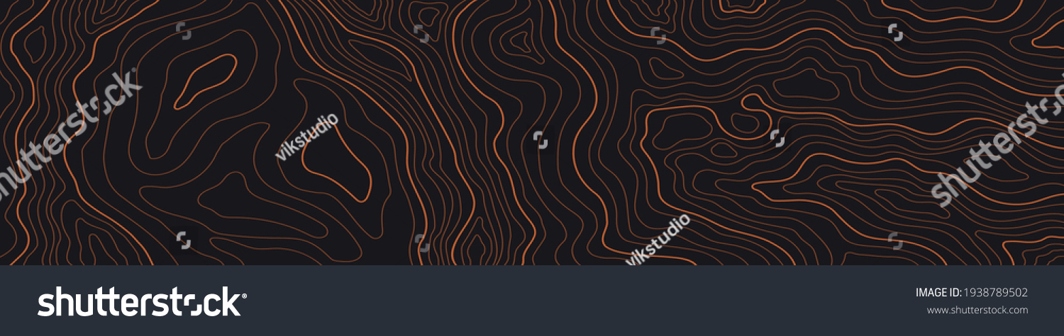 SVG of a narrow topographic map on a dark brown background svg