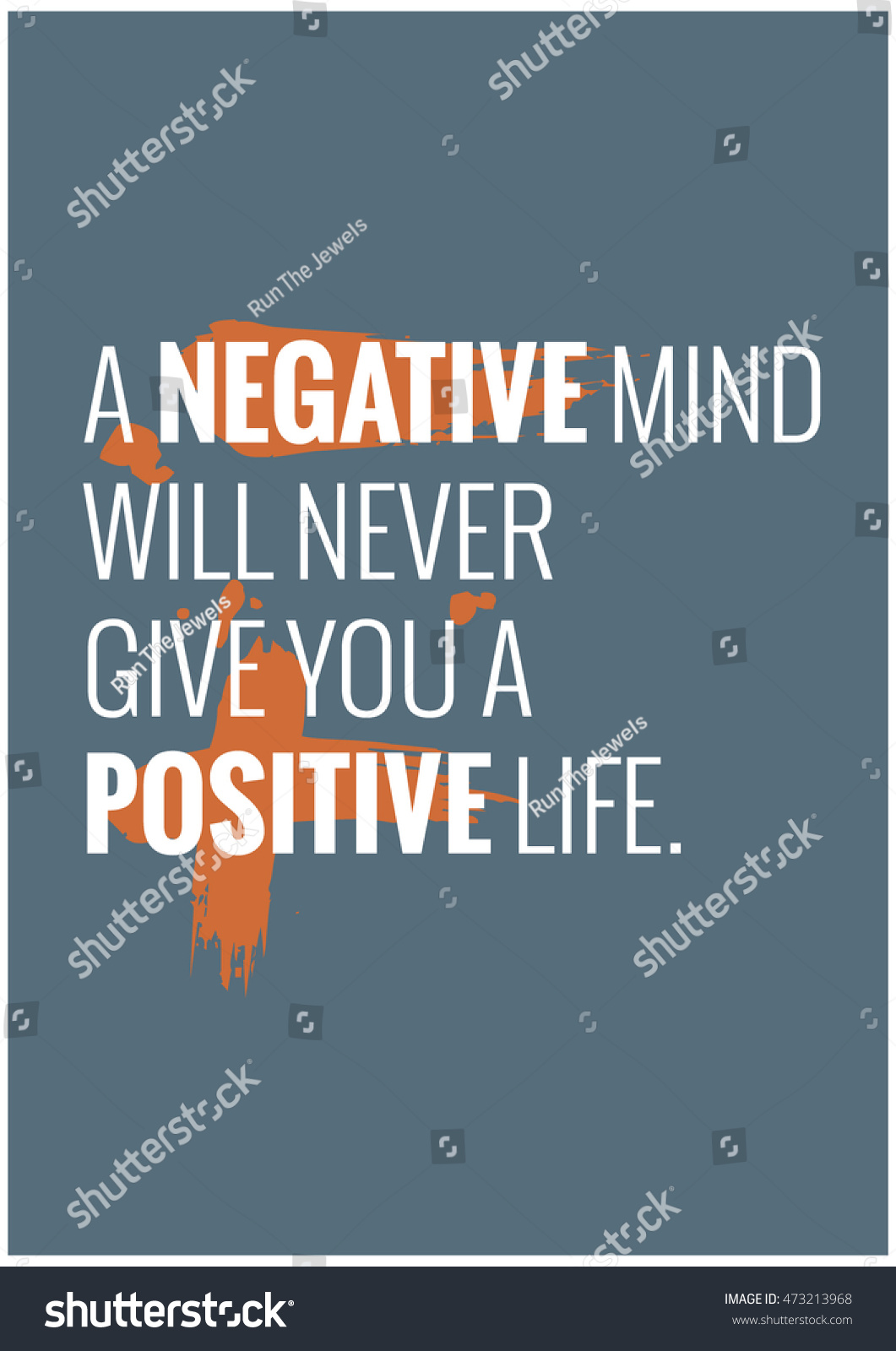 A negative mind will never give you a positive life Motivational Quote Vector Poster