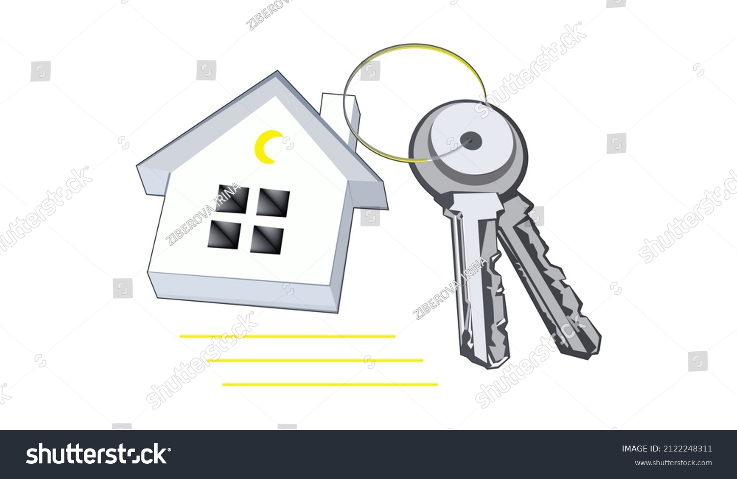 New House Bunch Keysvector Illustrationisolated On Stock Vector