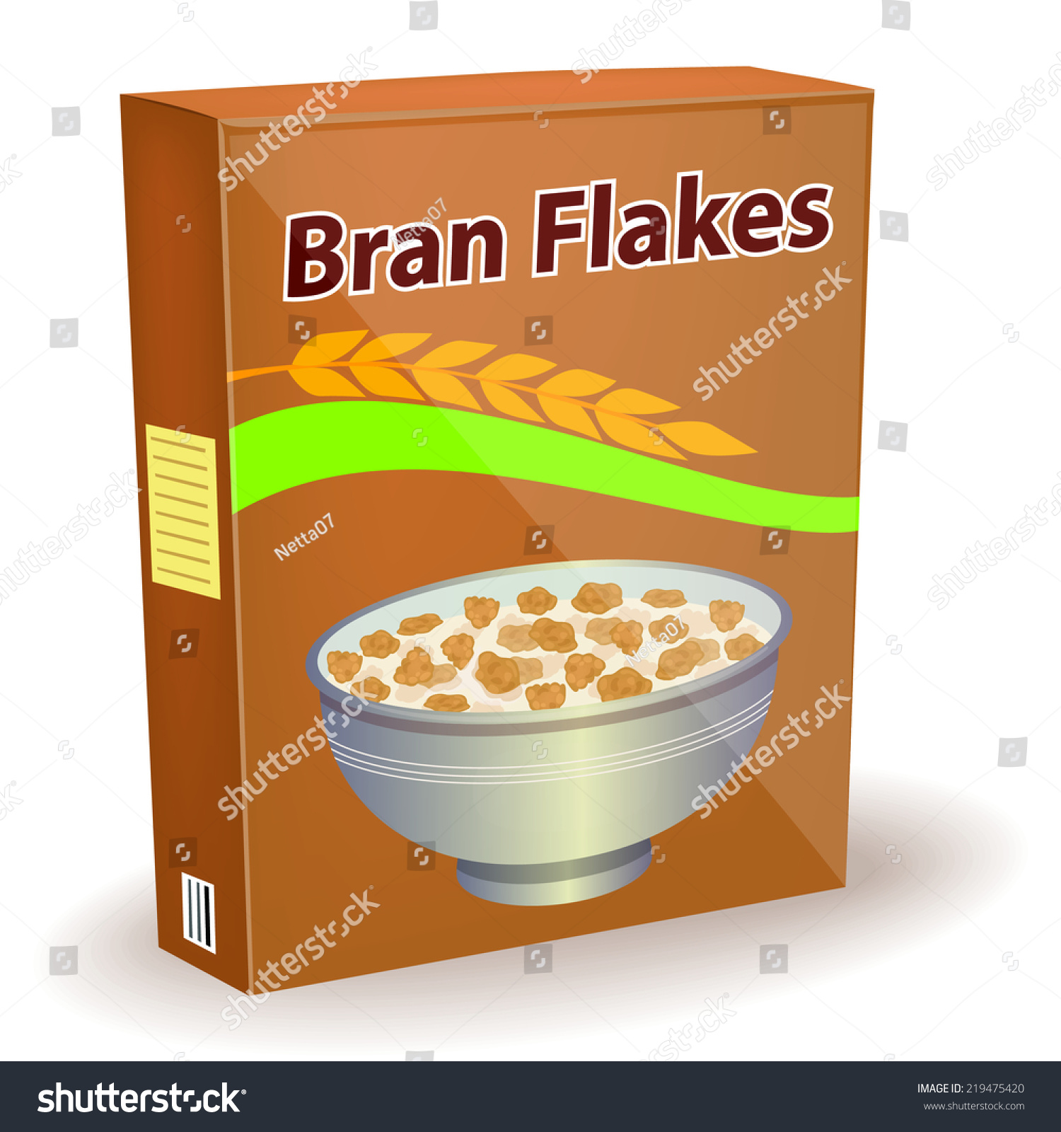 Packet Bran Flakes Vector Illustration Stock Vector 219475420 ...