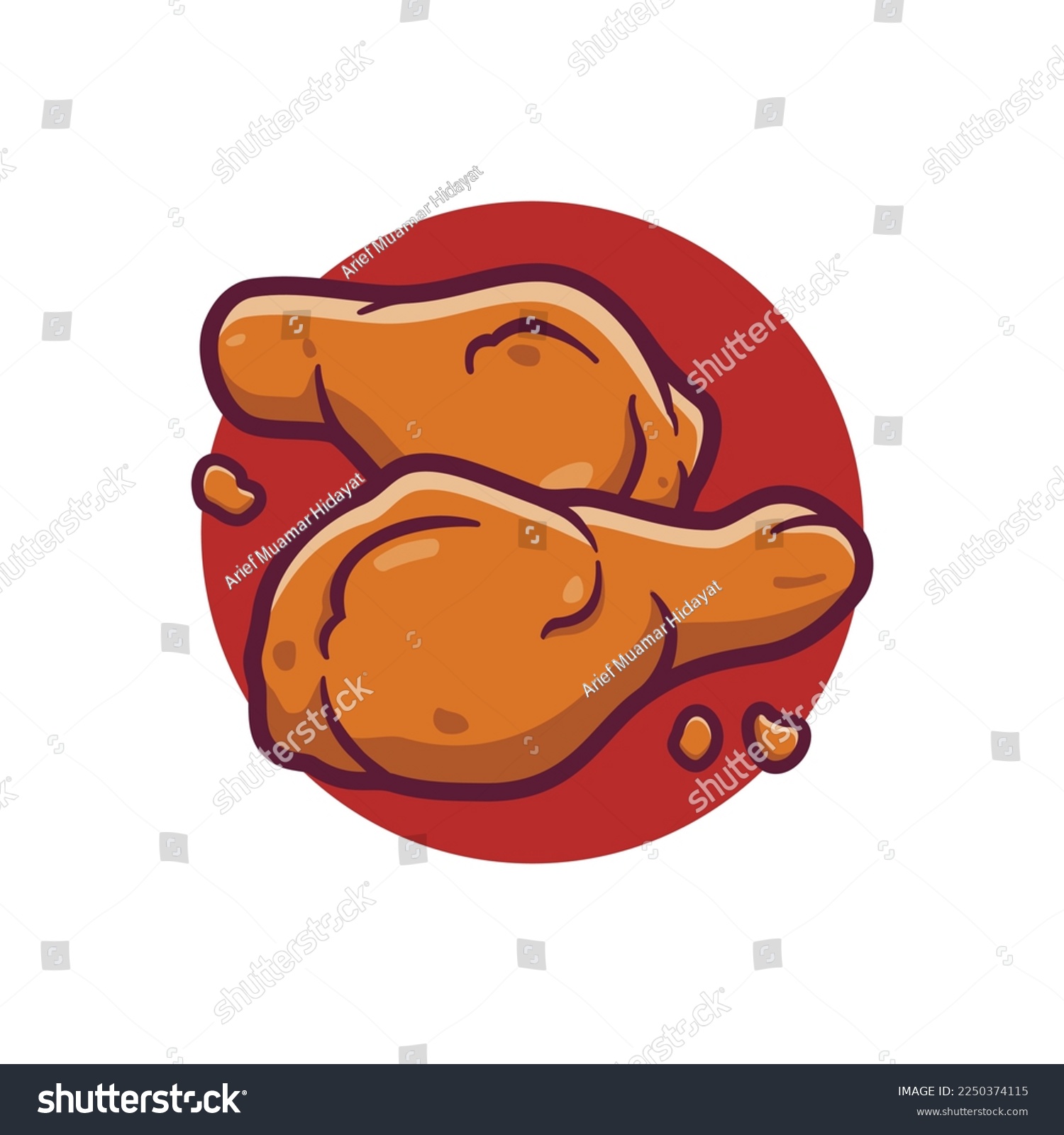 orange fried chicken on red background clip art preview