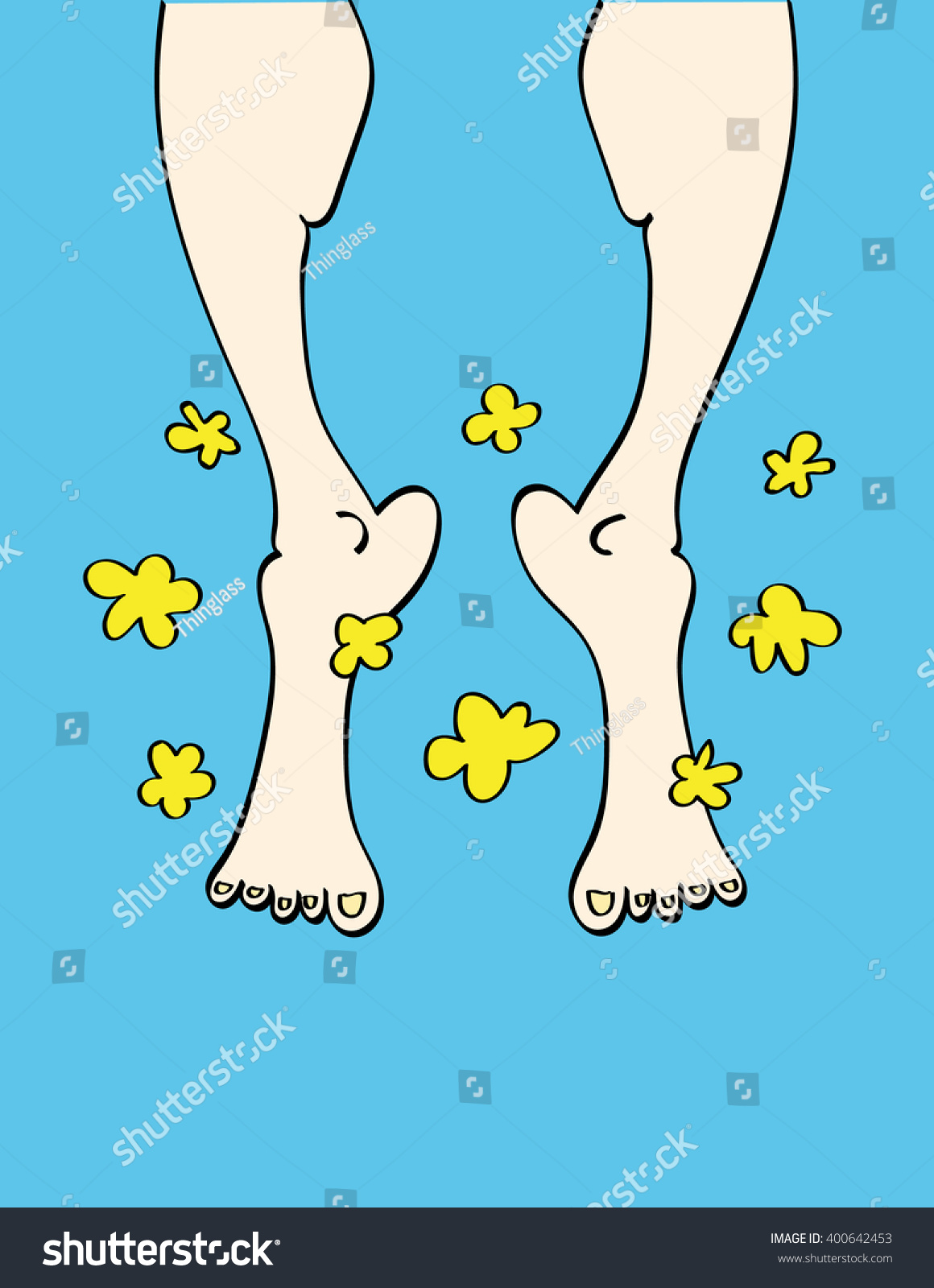 SVG of A pair of feet belonging to a man or woman with cheesy clouds of smelly vapour coming off them svg