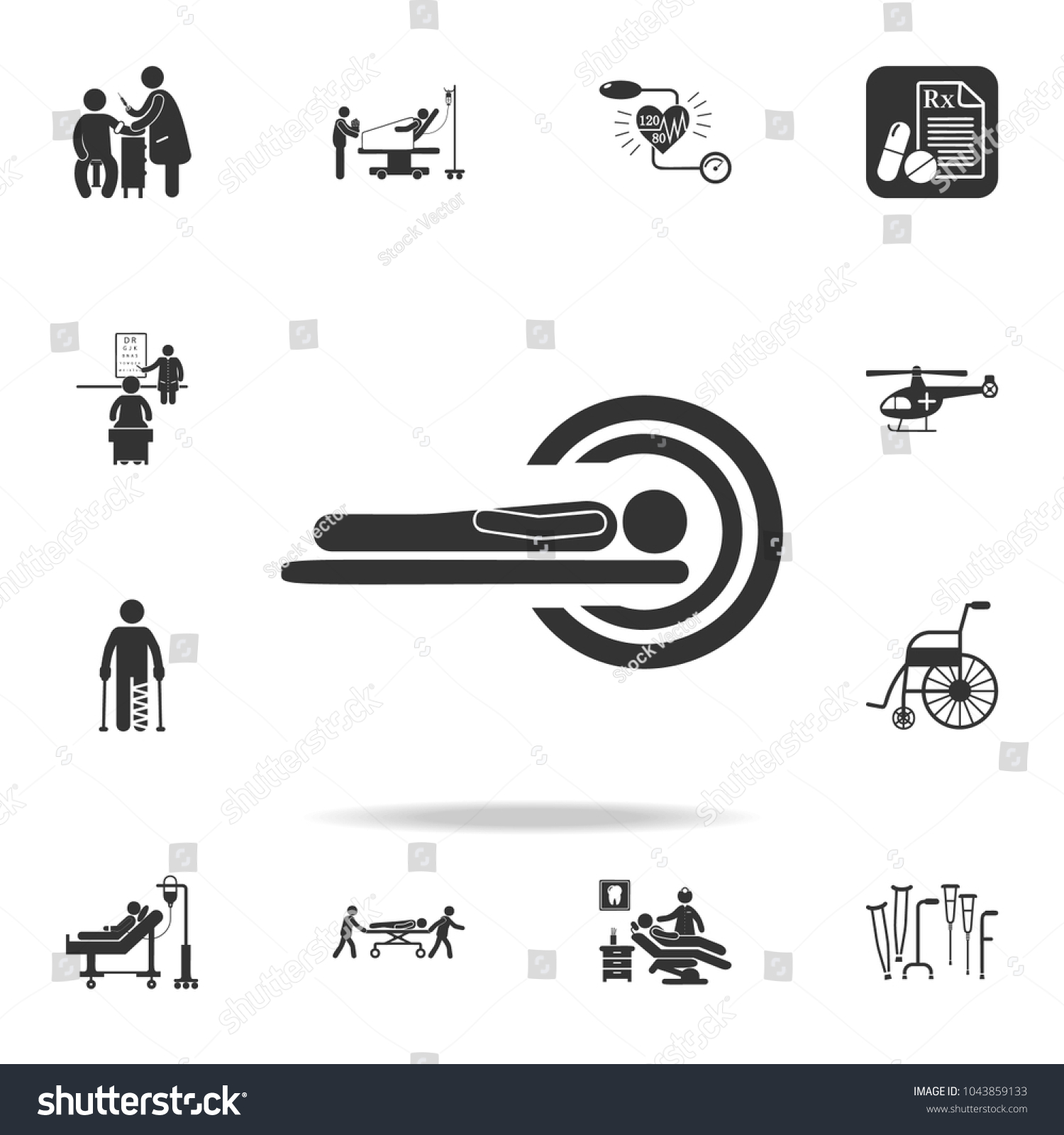 SVG of A patient in CT Scan Icon. Detailed set of medicine element Illustration. Premium quality graphic design. One of the collection icons for websites, web design, mobile app on white background svg