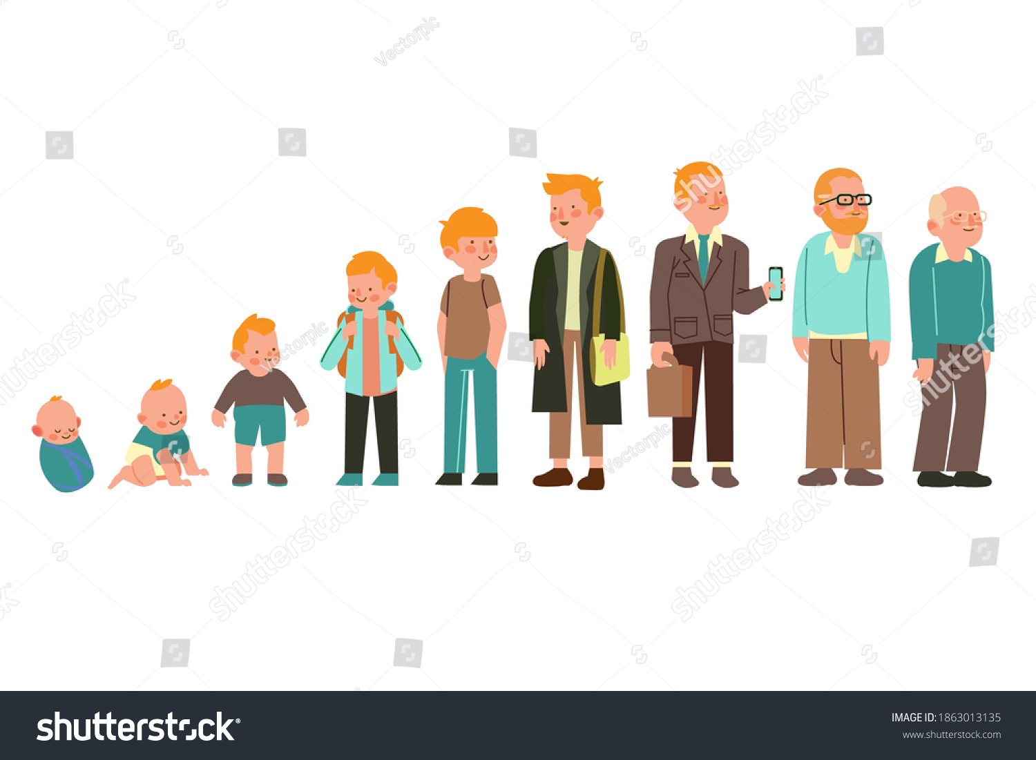 Person Different Ages Vector Illustration Stock Vector (Royalty Free ...