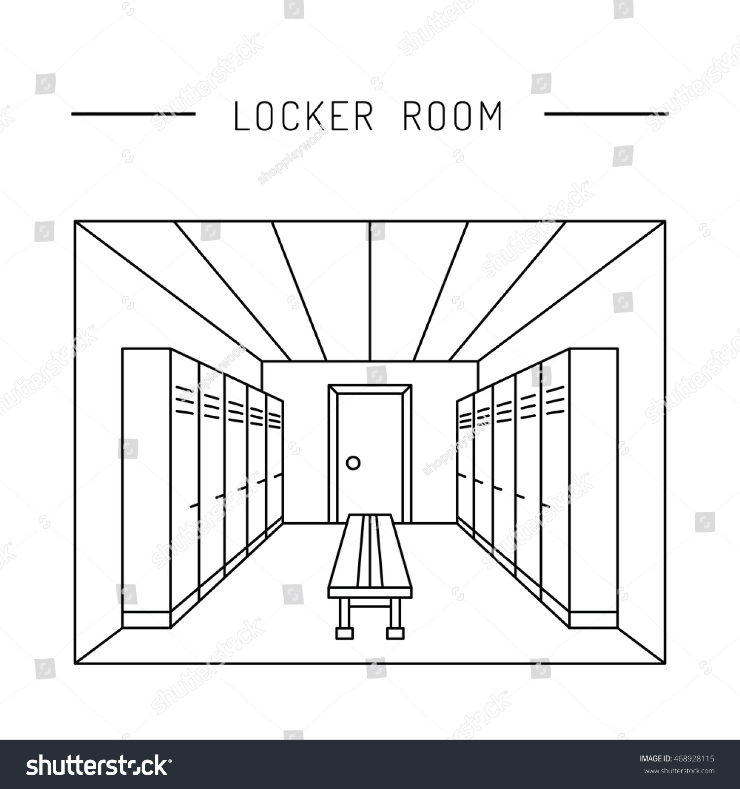 Perspective View Interior Locker Rooms Equipment Stock Vector 468928115 ...