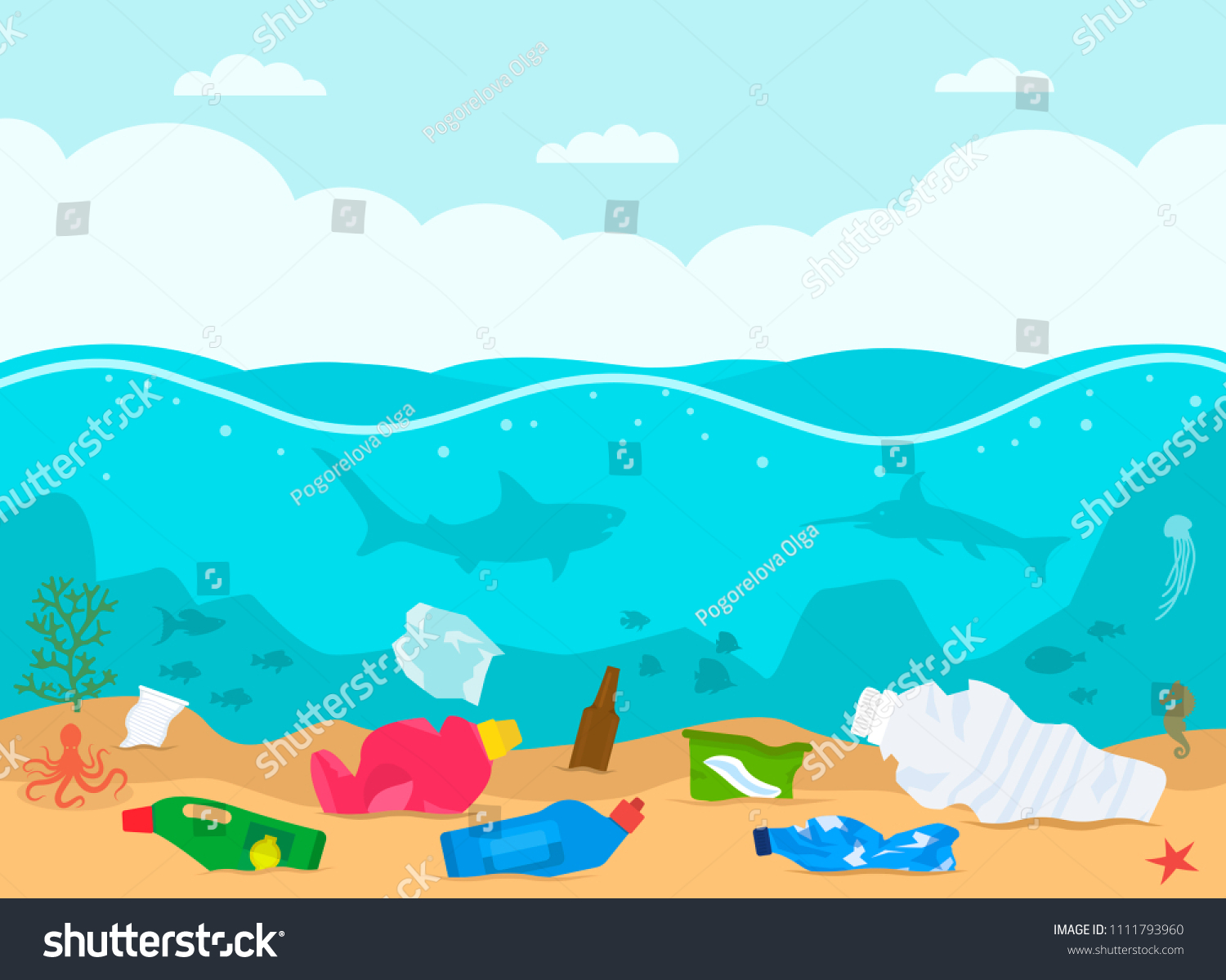 Pile Waste Debris Floating Lies On Stock Vector (Royalty Free ...