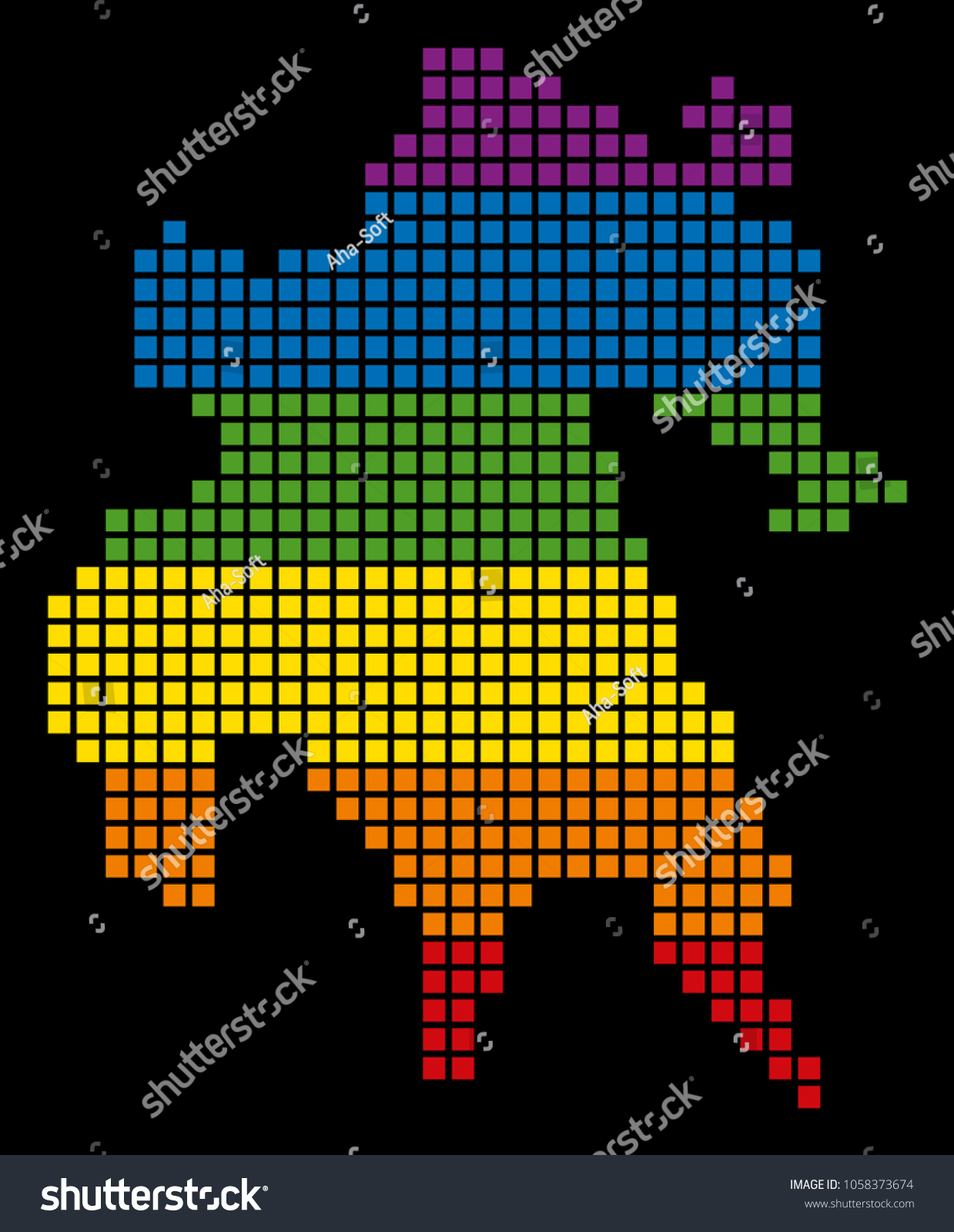 Pixel Lgbt Pride Peloponnese Halfisland Map Vector De Stock Libre De Regalías 1058373674 0393