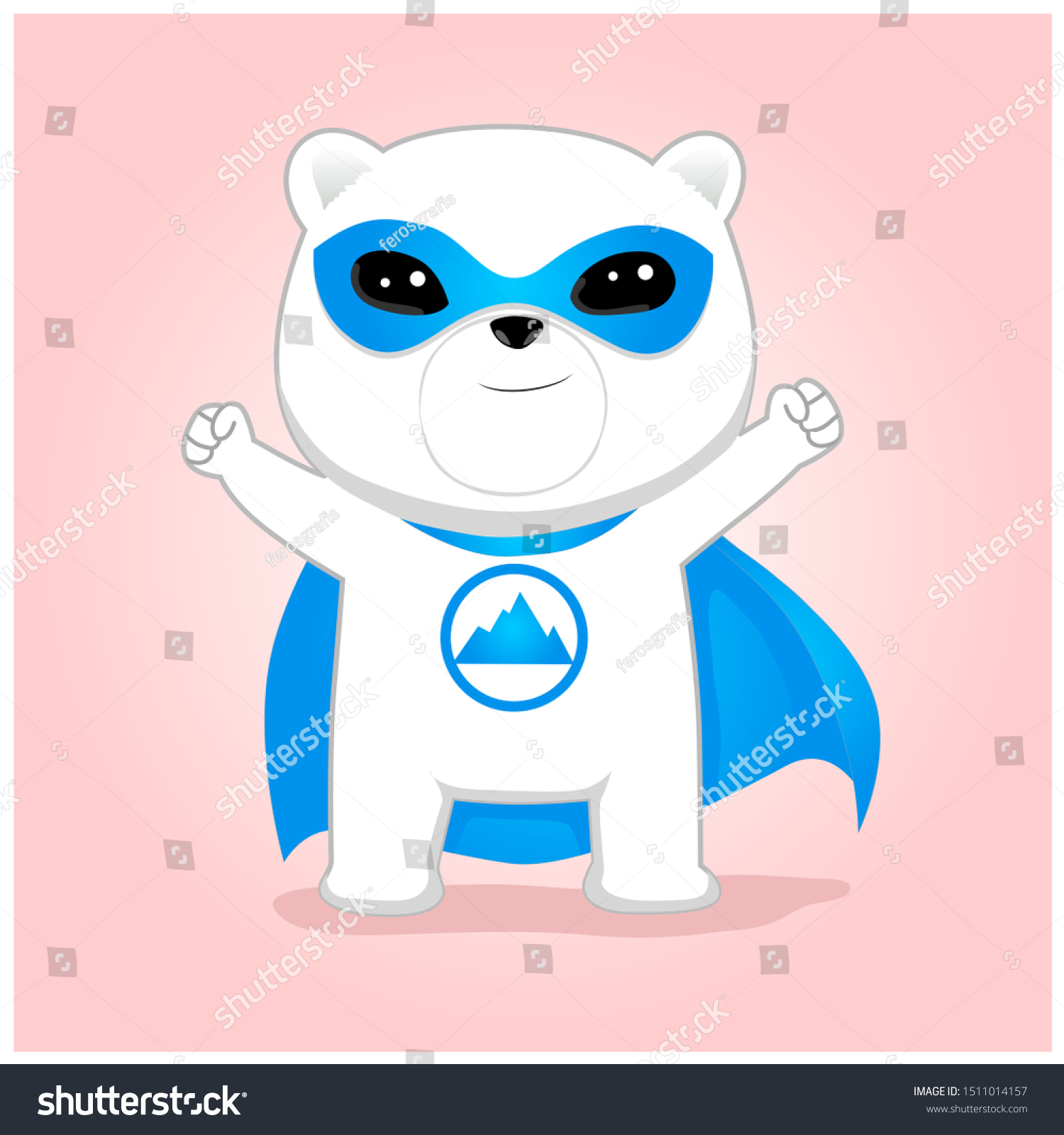 Polar Bear Wearing Blue Mask Blue Stock Vector Royalty Free