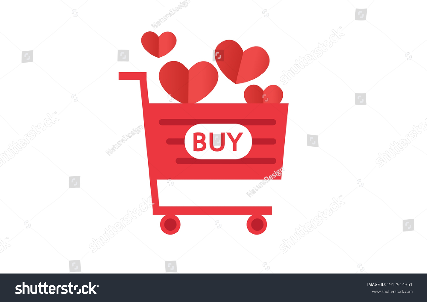 Red Cart Full Hearts Has Wording Stock Vector Royalty Free 1912914361 red-cart-full-hearts-has-wording-stock-vector-royalty-free-1912914361