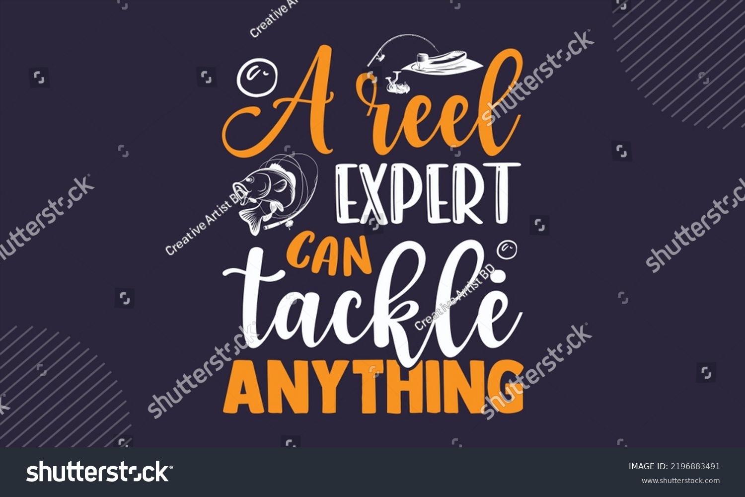 SVG of A Reel Expert Can Tackle Anything - Fishing T shirt Design, Hand lettering illustration for your design, Modern calligraphy, Svg Files for Cricut, Poster, EPS svg