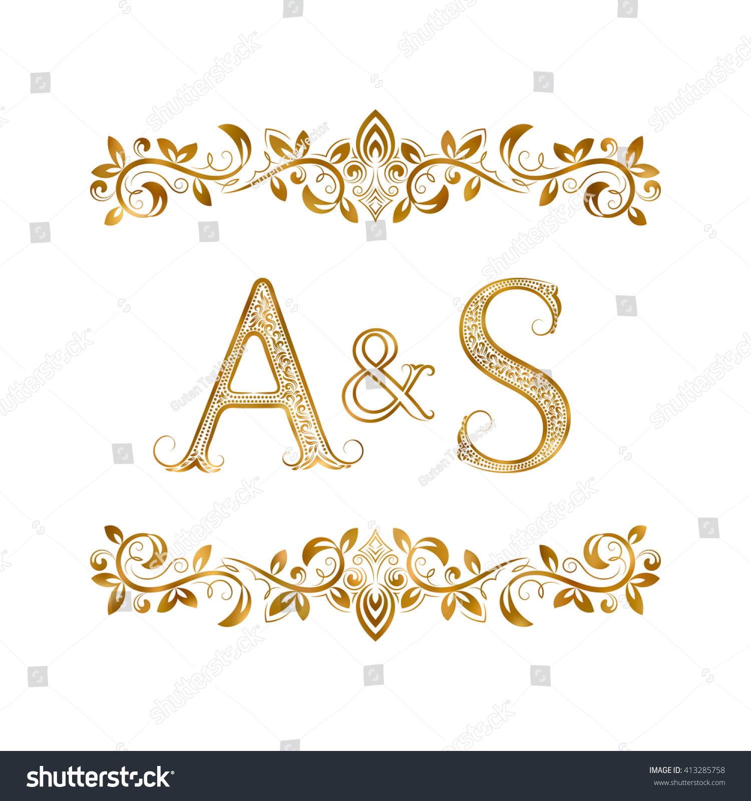 As Vintage Initials Logo Symbol Letters Stock Vector 413285758 ...