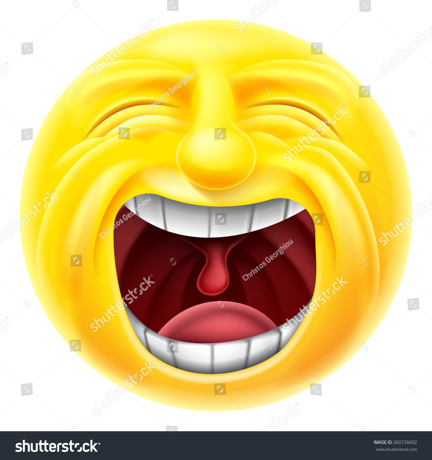 Screaming Cartoon Emoji Emoticon Smiley Face Arkivvektor (royaltyfri