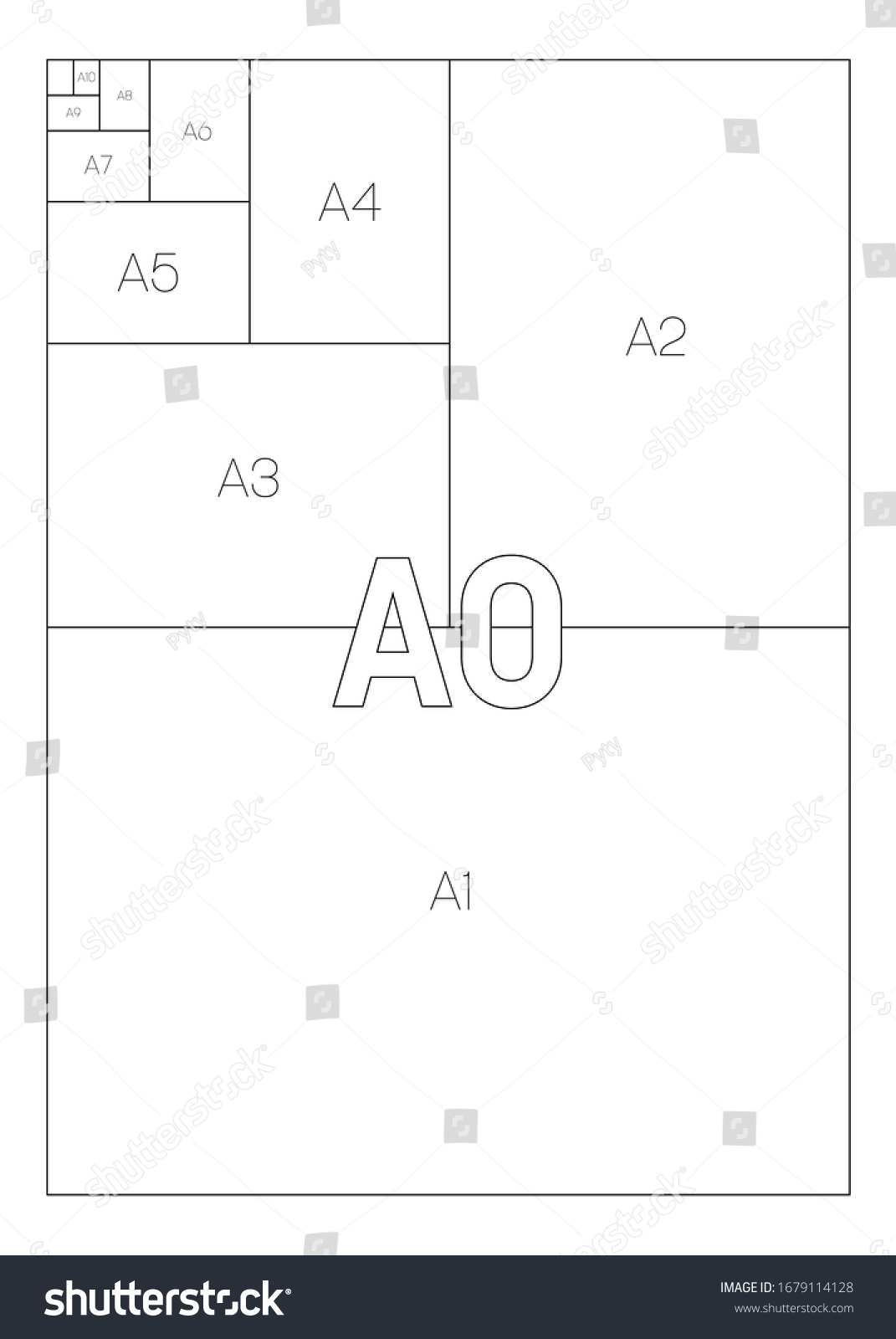 Series Paper Sizes Labels Dimensions Milimeters Stock Vector (Royalty ...