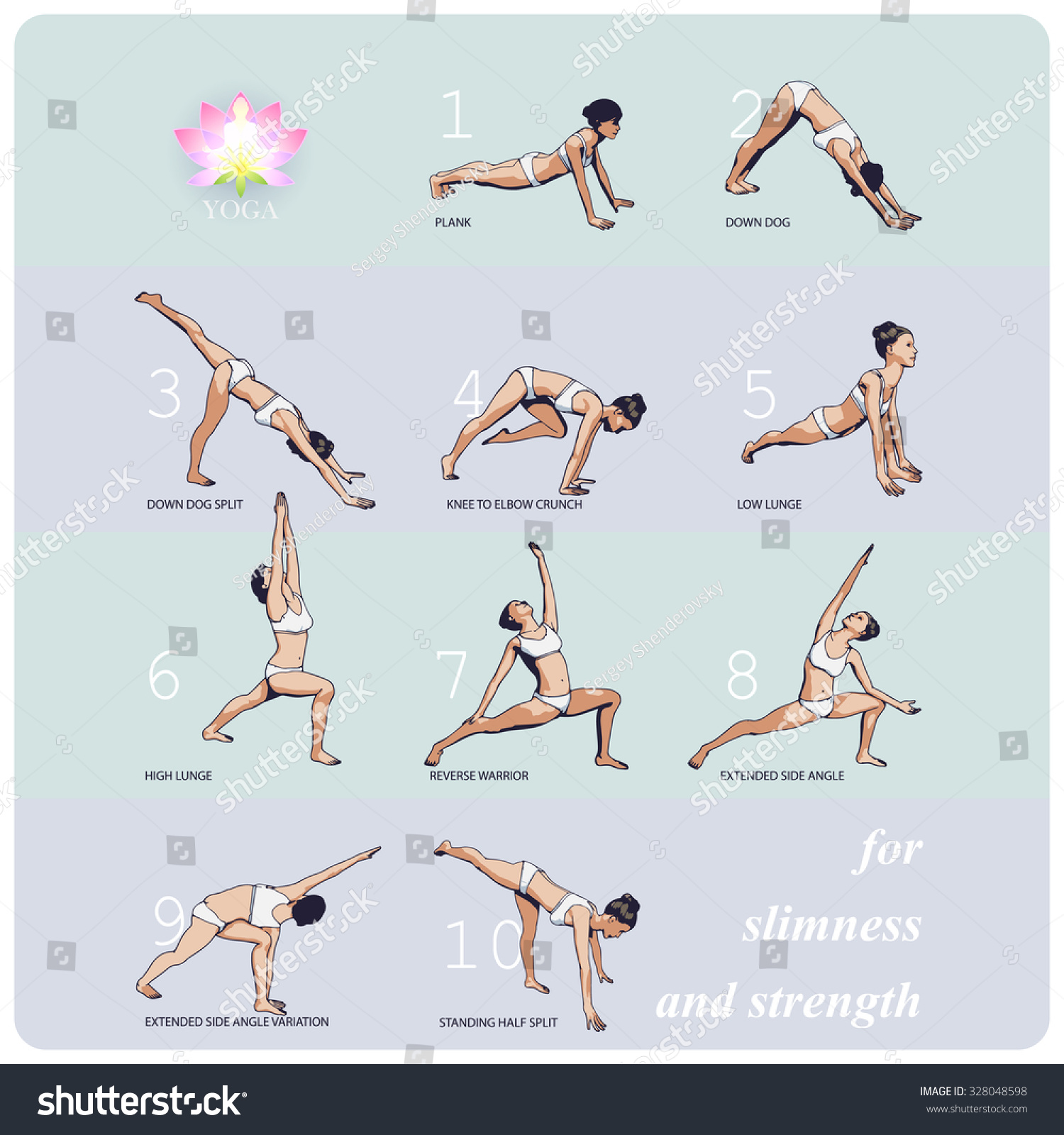 Set Complex Visual Sequence Exercise Yoga Stock Vector (Royalty Free