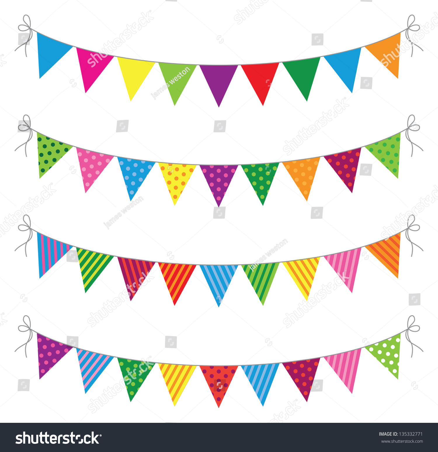 Set Four Lines Bunting Stock Vector (Royalty Free) 135332771 | Shutterstock