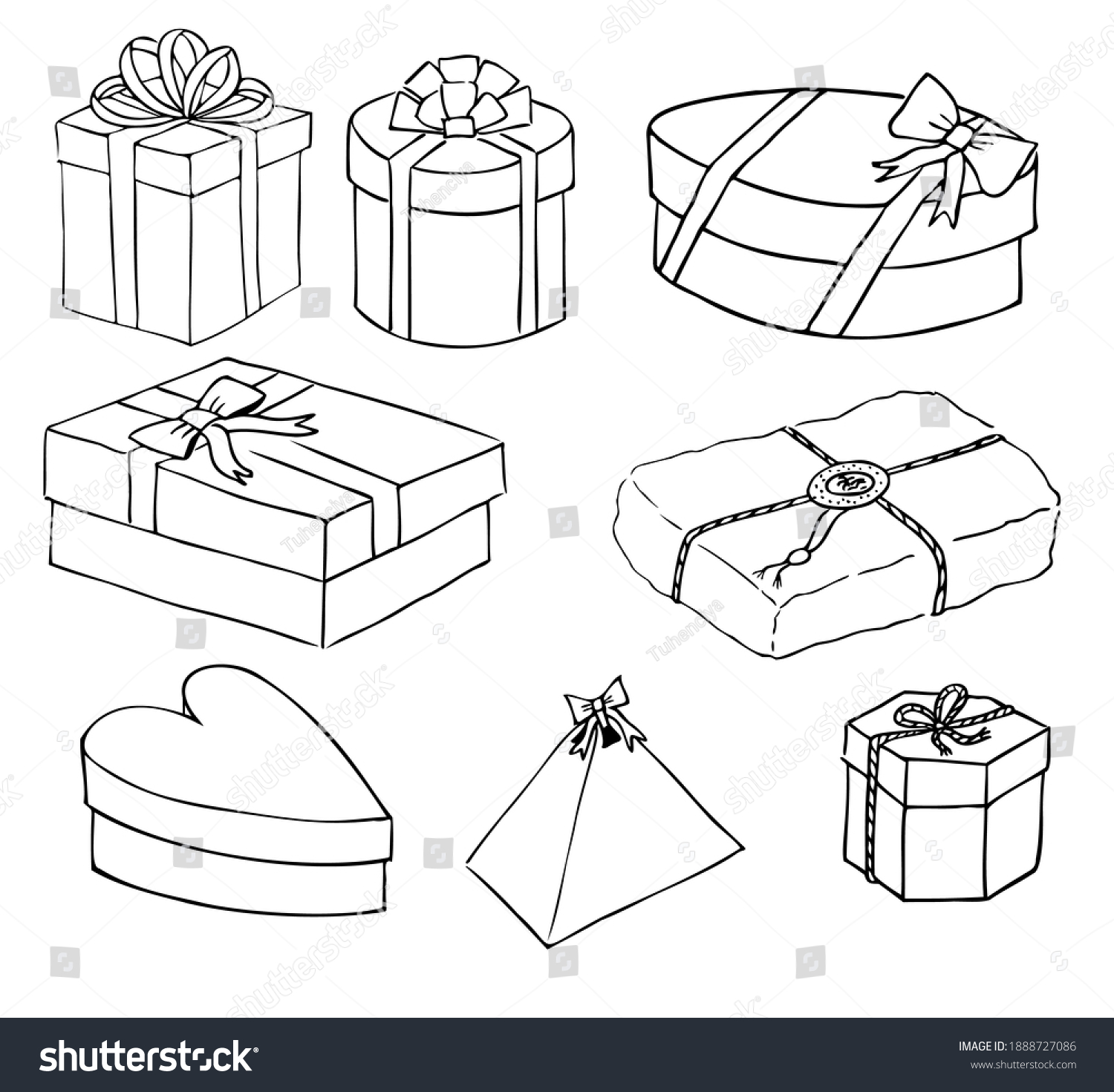 Set Gift Boxes Various Shapes Types Stock Vector (Royalty Free ...