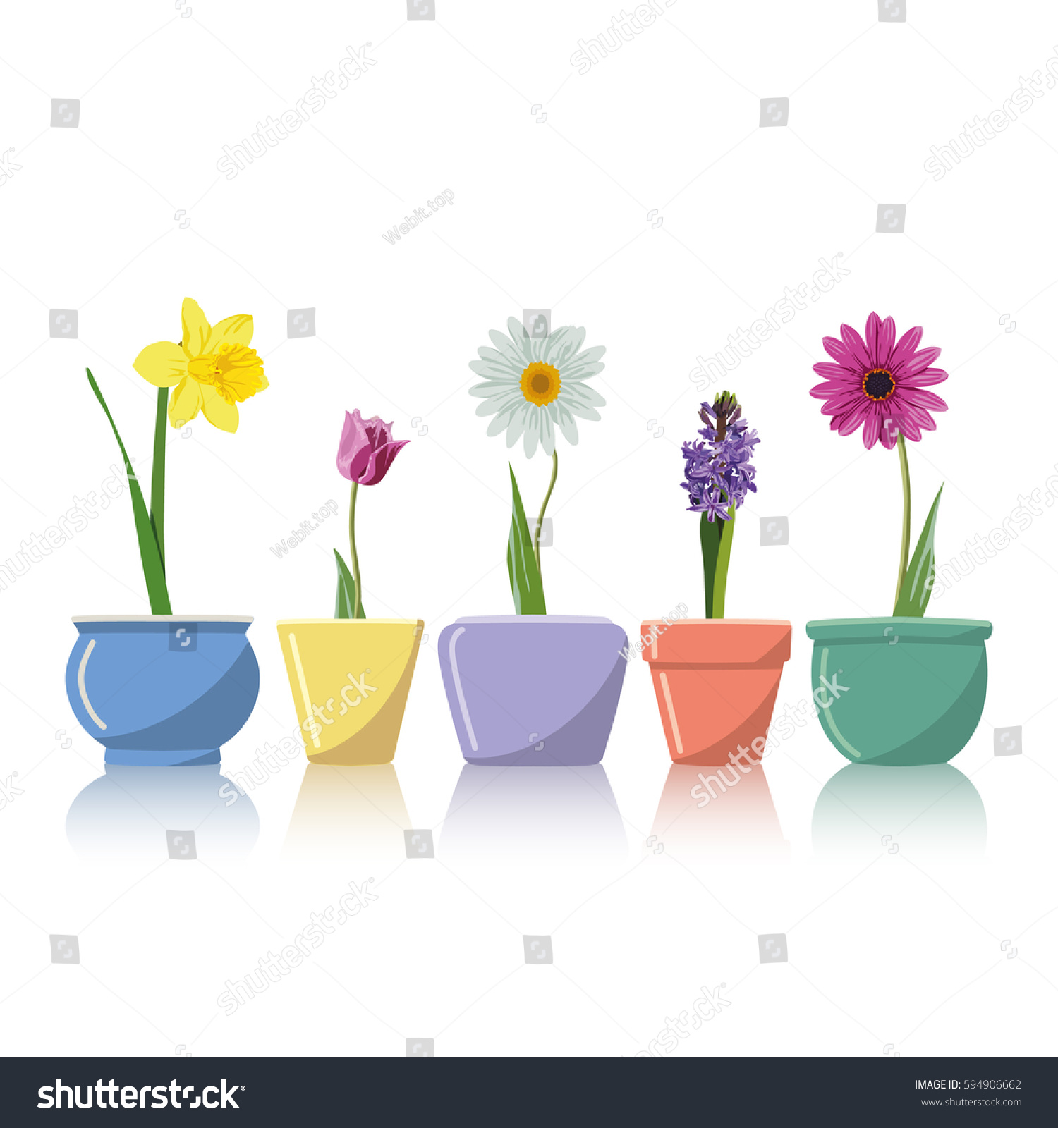 Set Illustrations Website Vector Icons Flowers Stock Vector Royalty Free