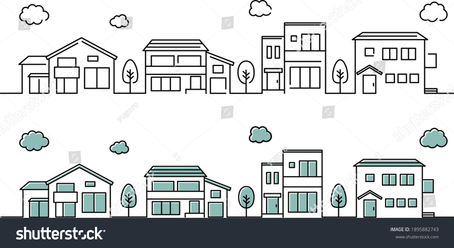 SVG of A set of illustrations of a simple house icon cityscape svg
