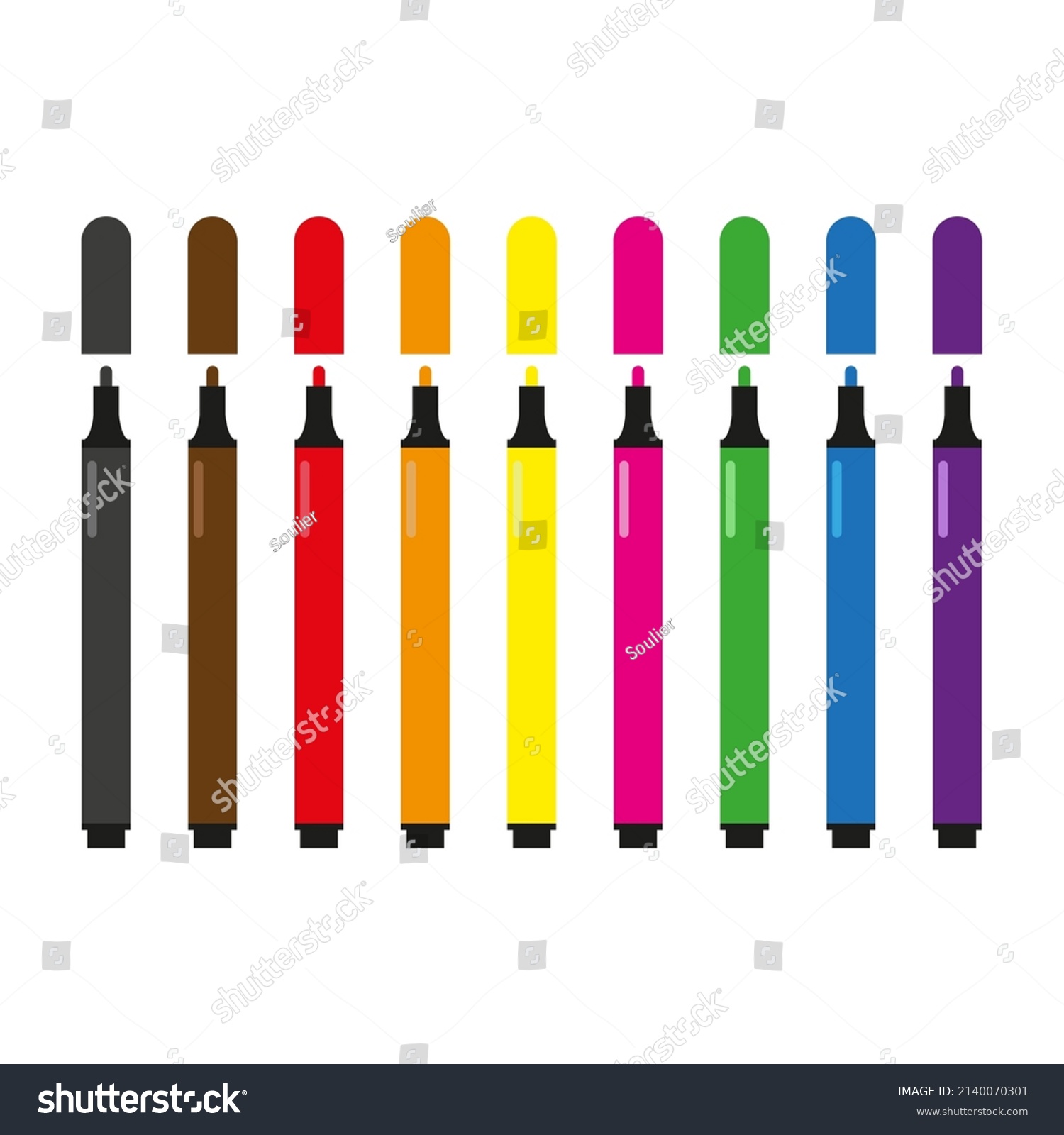 Set Markers Simple Flat Vector Illustration Stock Vector (Royalty Free ...