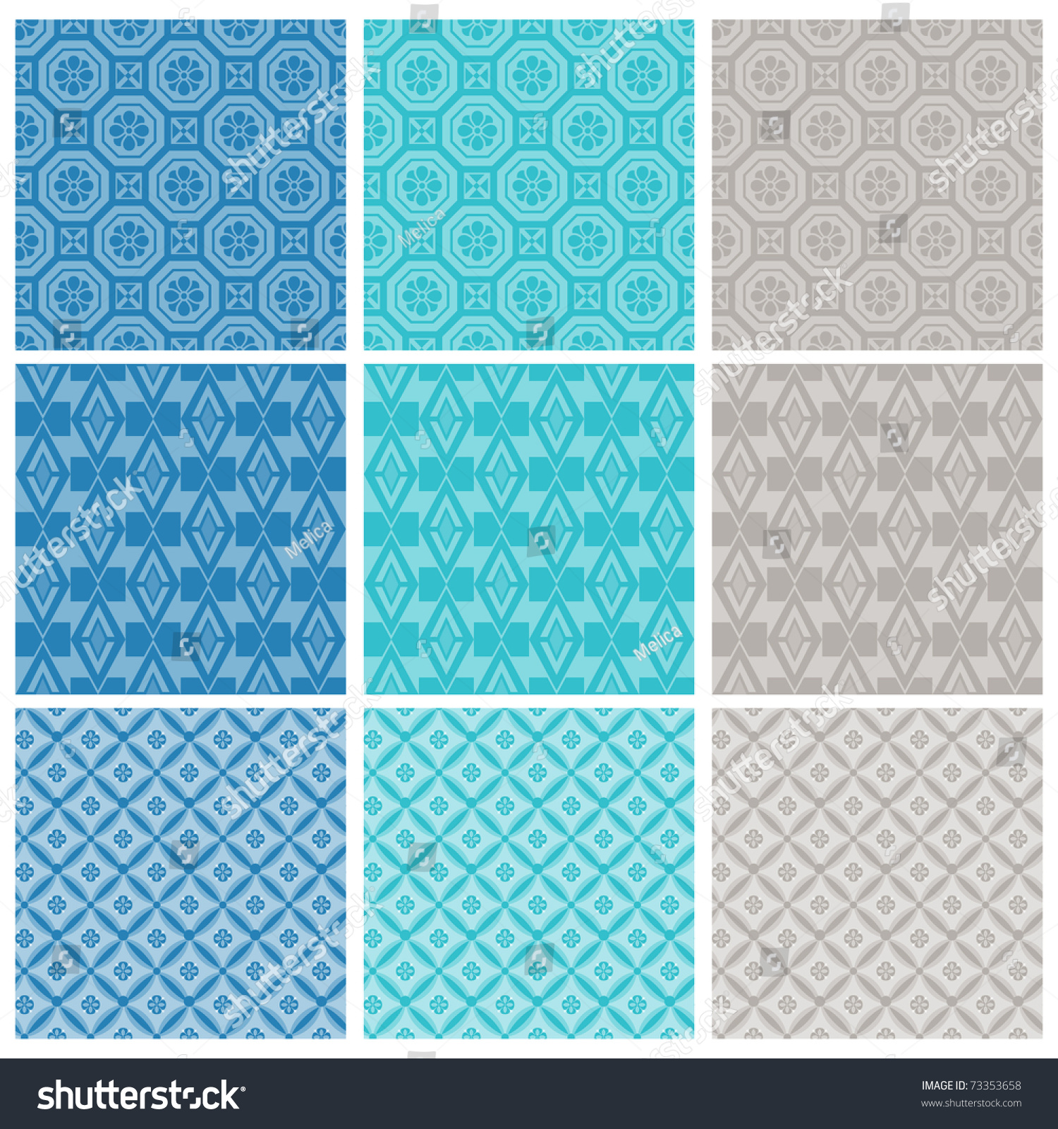 A Set Of Nine Seamlessly Tiling Patterns In Trendy Colors. All Design ...