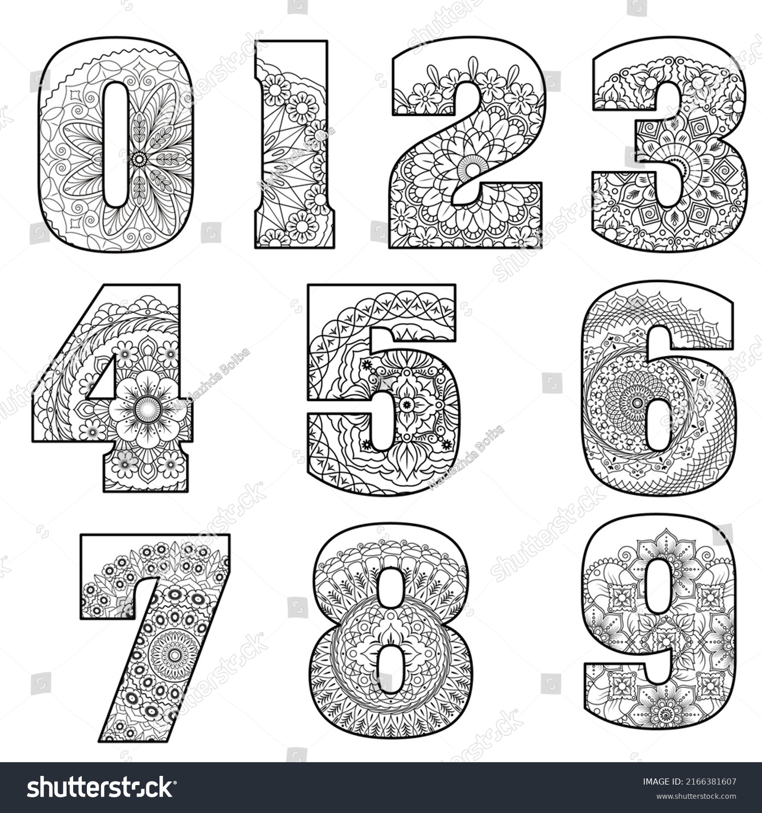 Set Numbers Pattern On White Background Stock Vector (Royalty Free ...