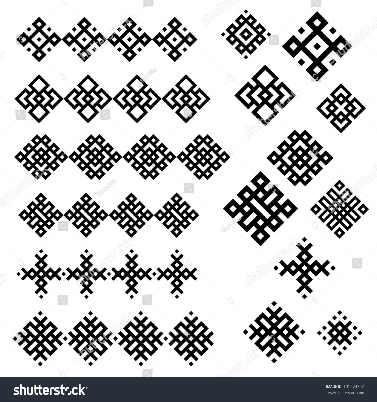 A Set Of Of Black And White Geometric Designs 3. Vector Illustration ...