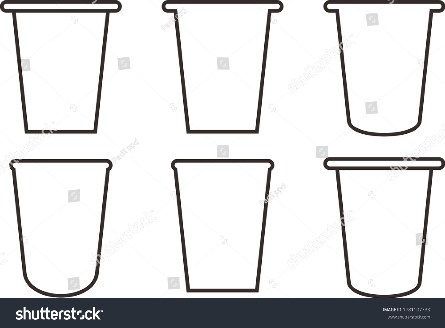 SVG of A set of 6 plastic or paper cups svg