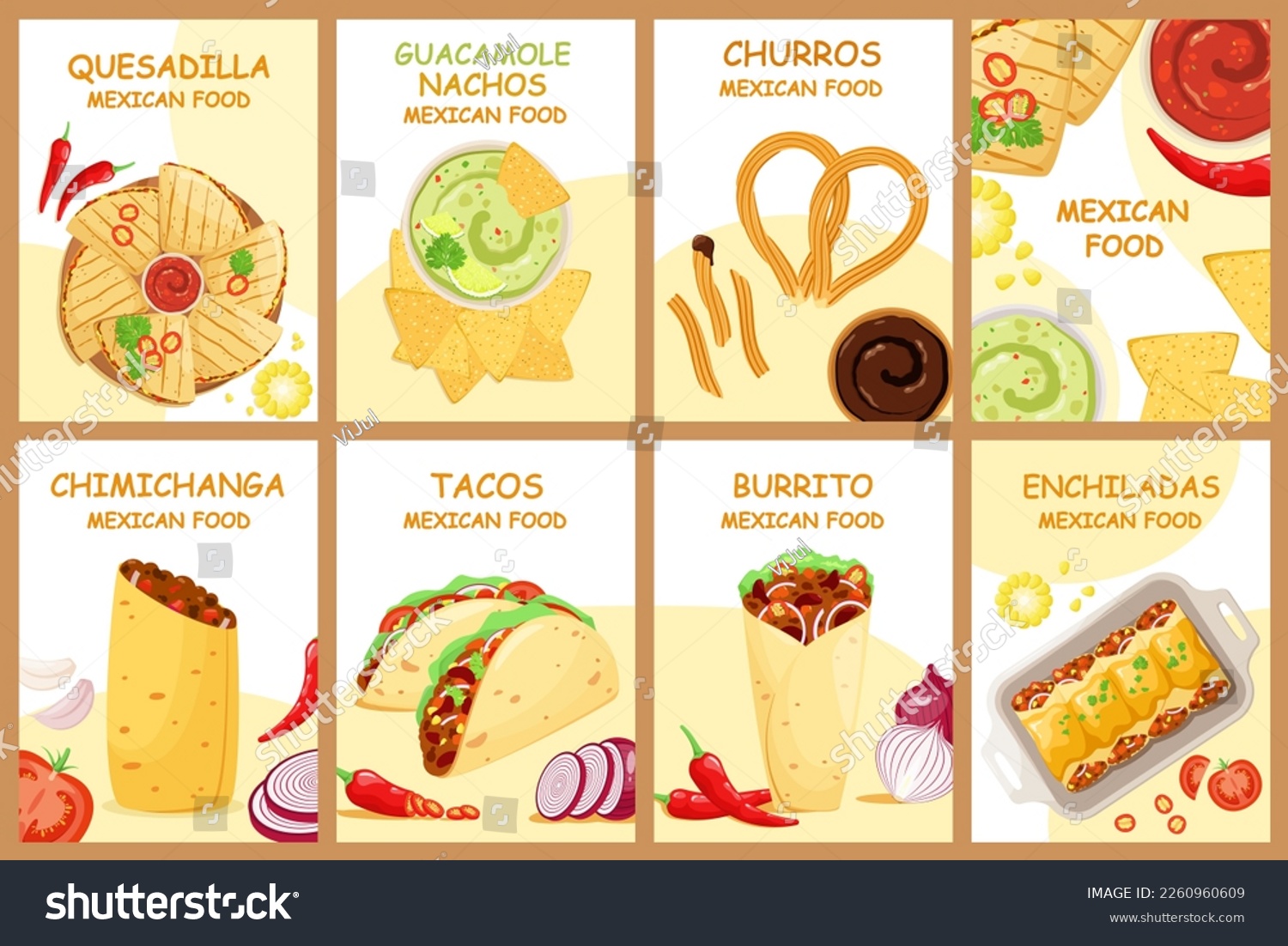 SVG of A set of posters with Mexican food.
 svg