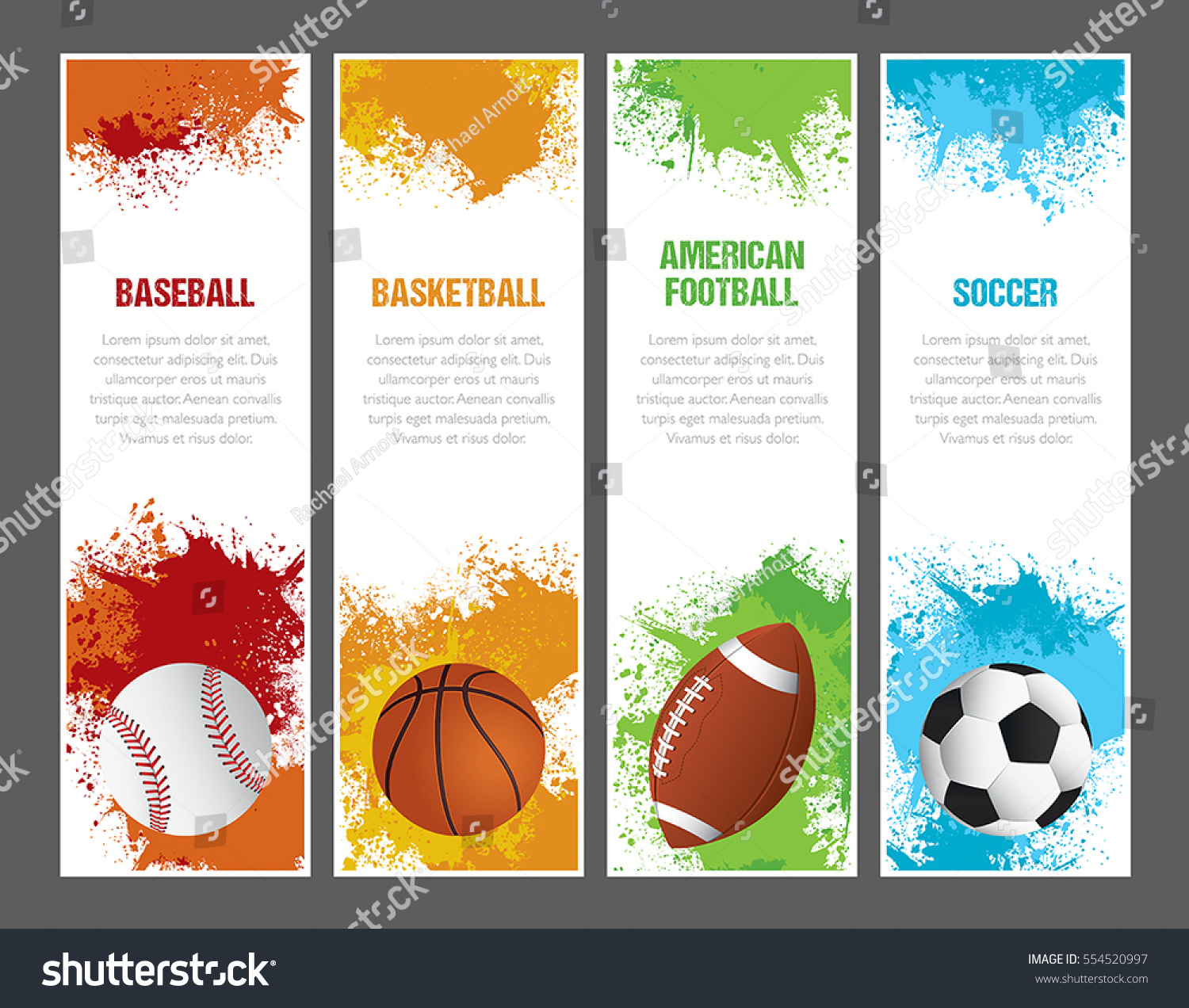 Set Sports Themed Banners Football Soccer Stock Vector (Royalty Free ...