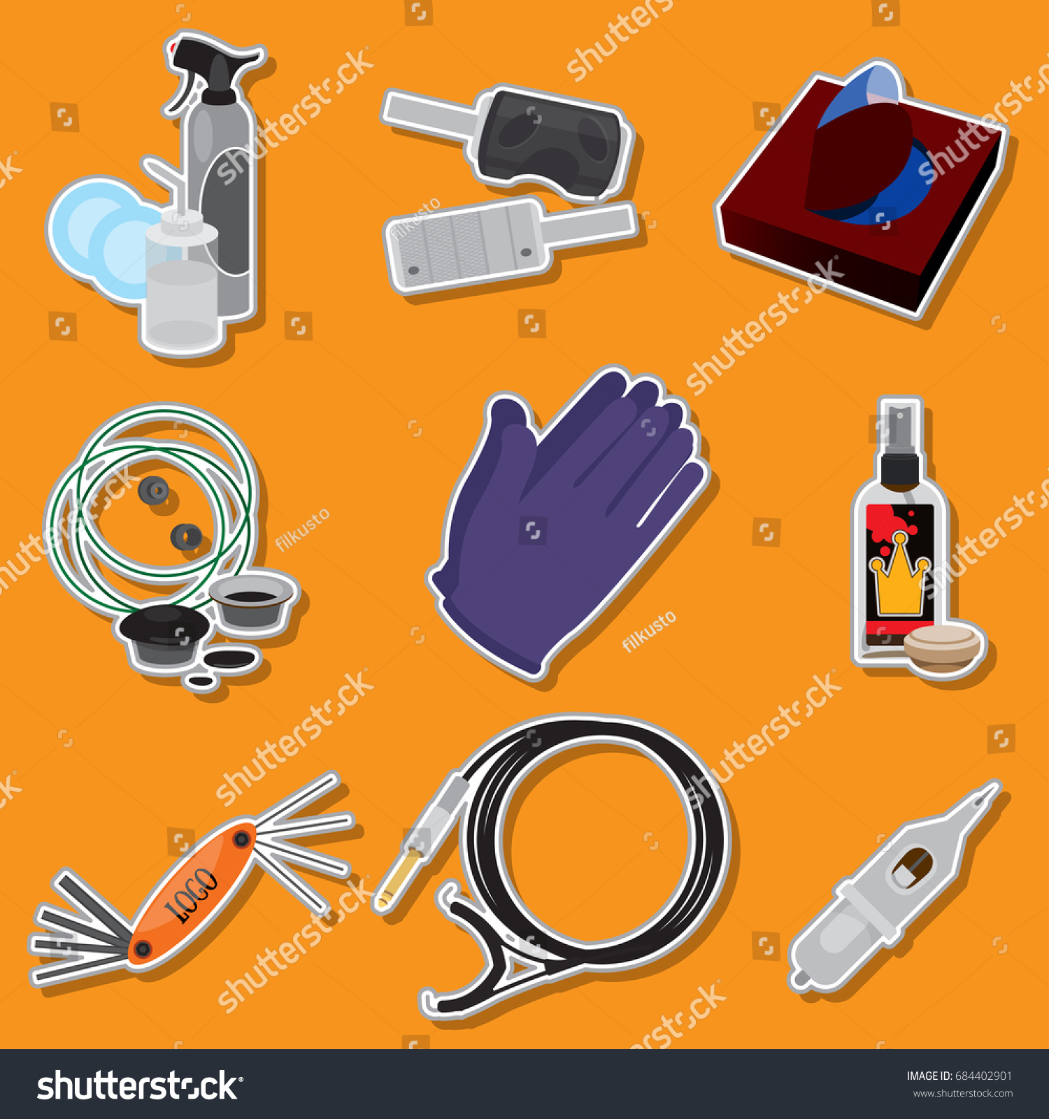 set tattoo tools set icons design stock vector 684402901 set tattoo tools set icons design stock vector 684402901