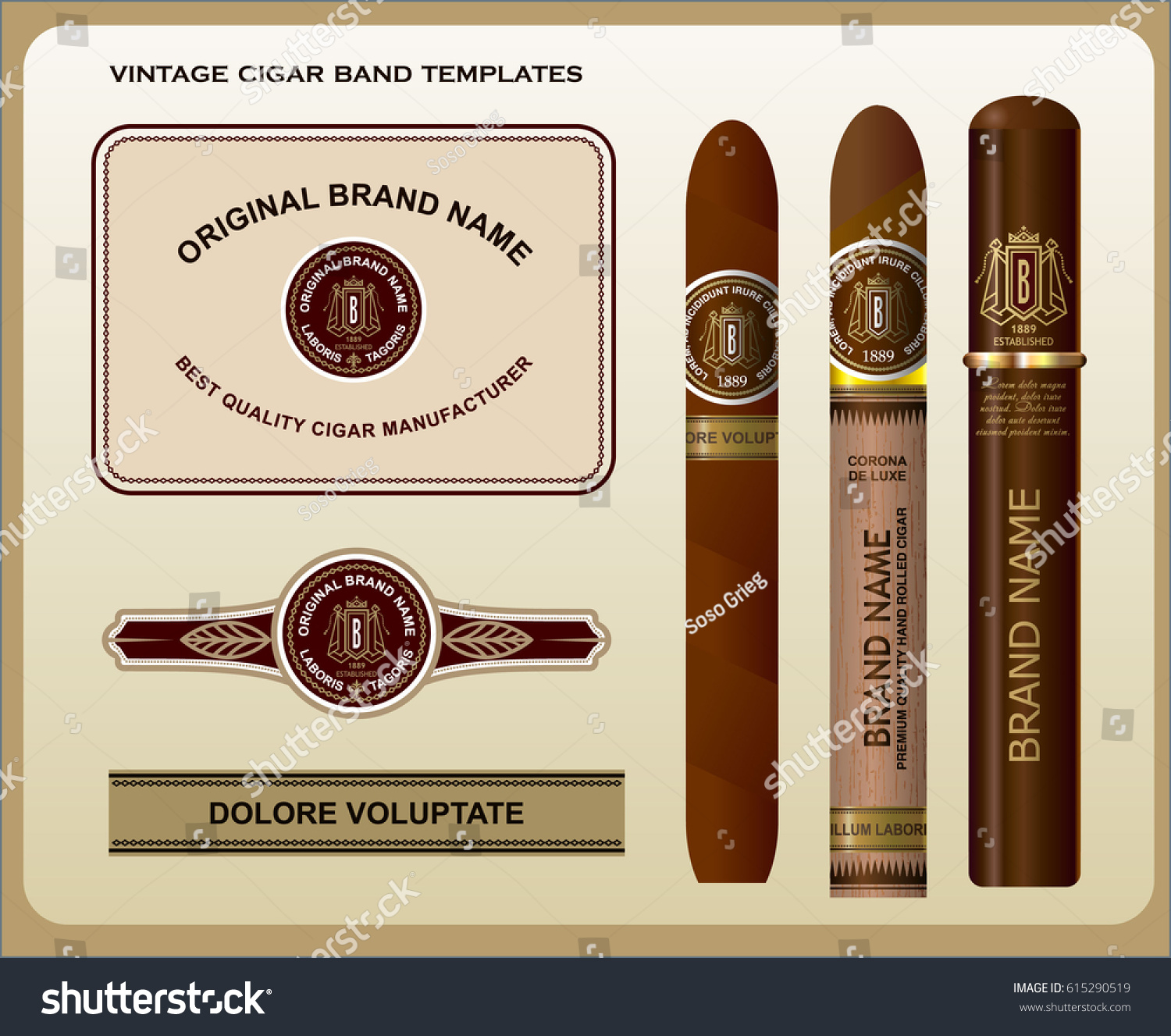 set vintage cigar bands templates vector stock vector royalty free 615290519 shutterstock