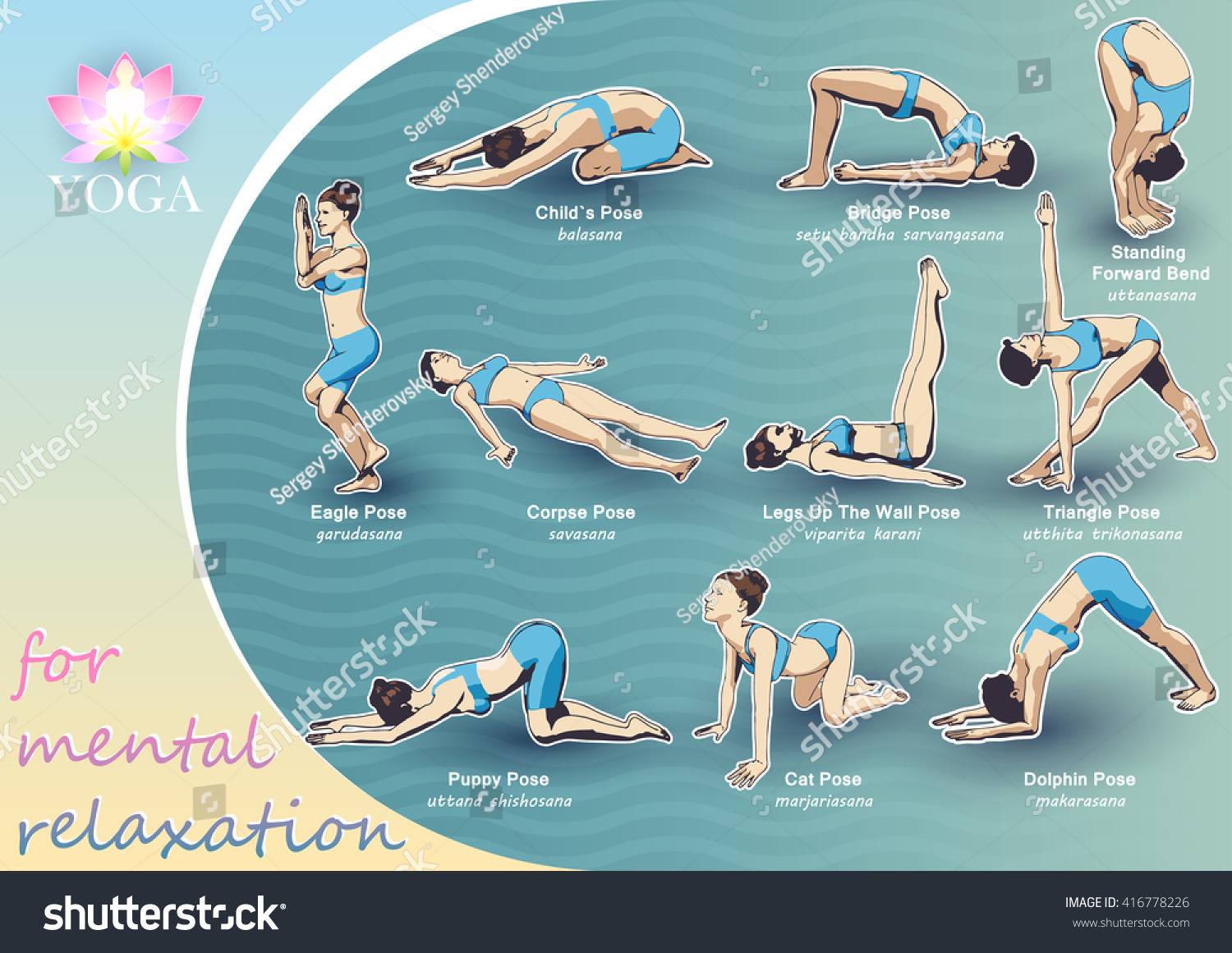 Figures ... Female Stock Postures Sequence Yoga Vector Set