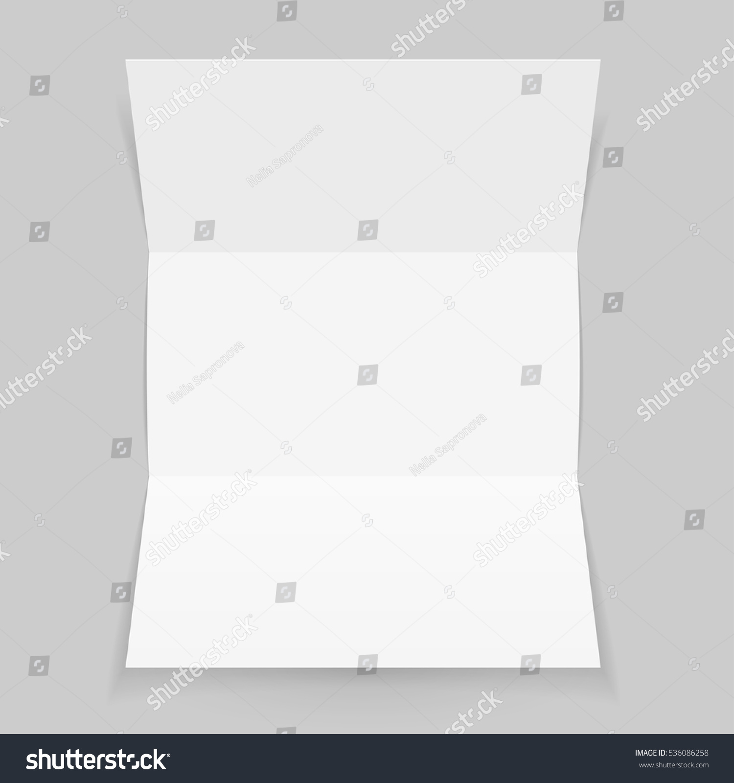 sheet paper letter folded mock template stock vector 536086258 letter folded