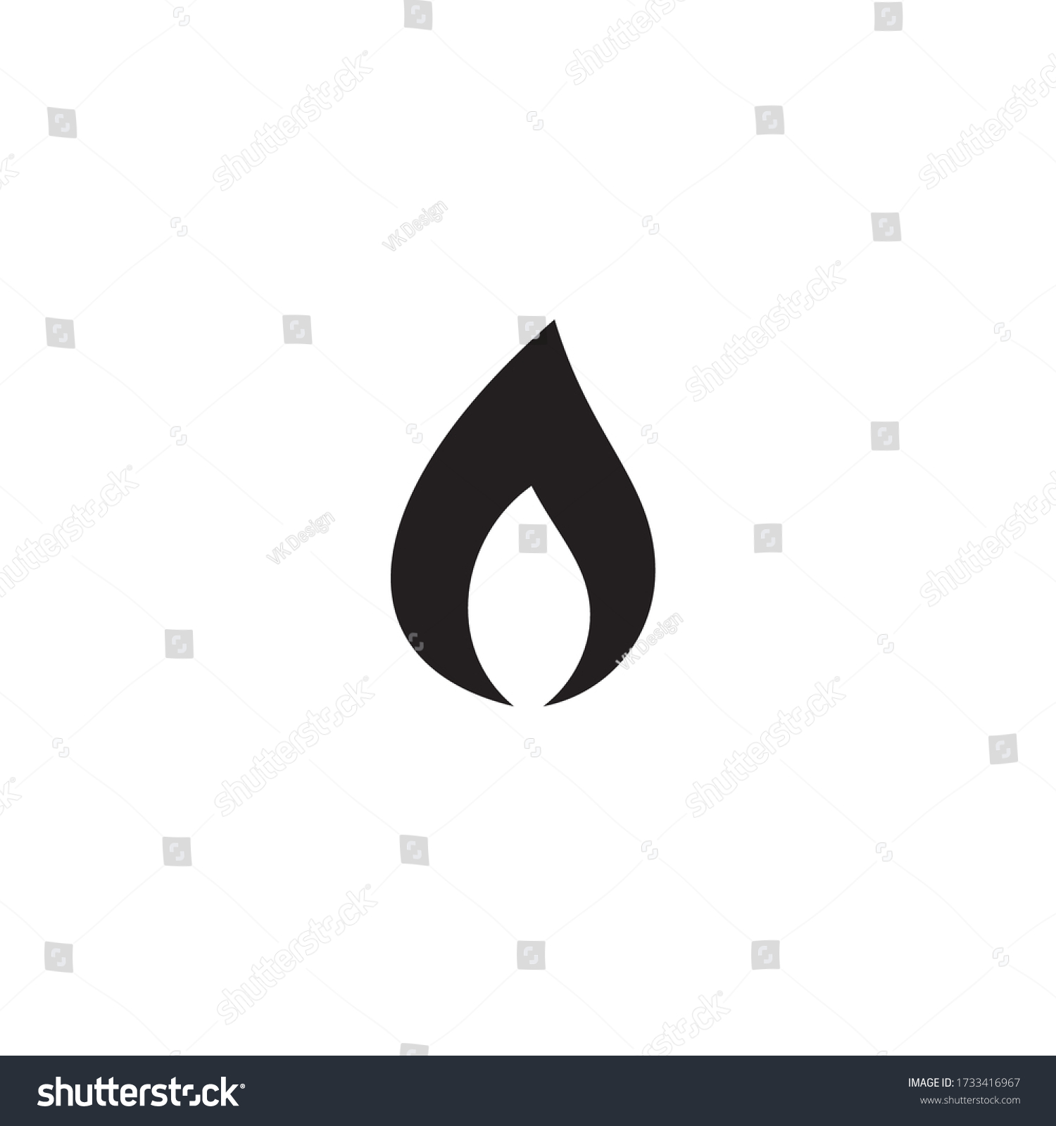 Simple Flame Logo Icon Design Stock Vector (Royalty Free) 1733416967 ...