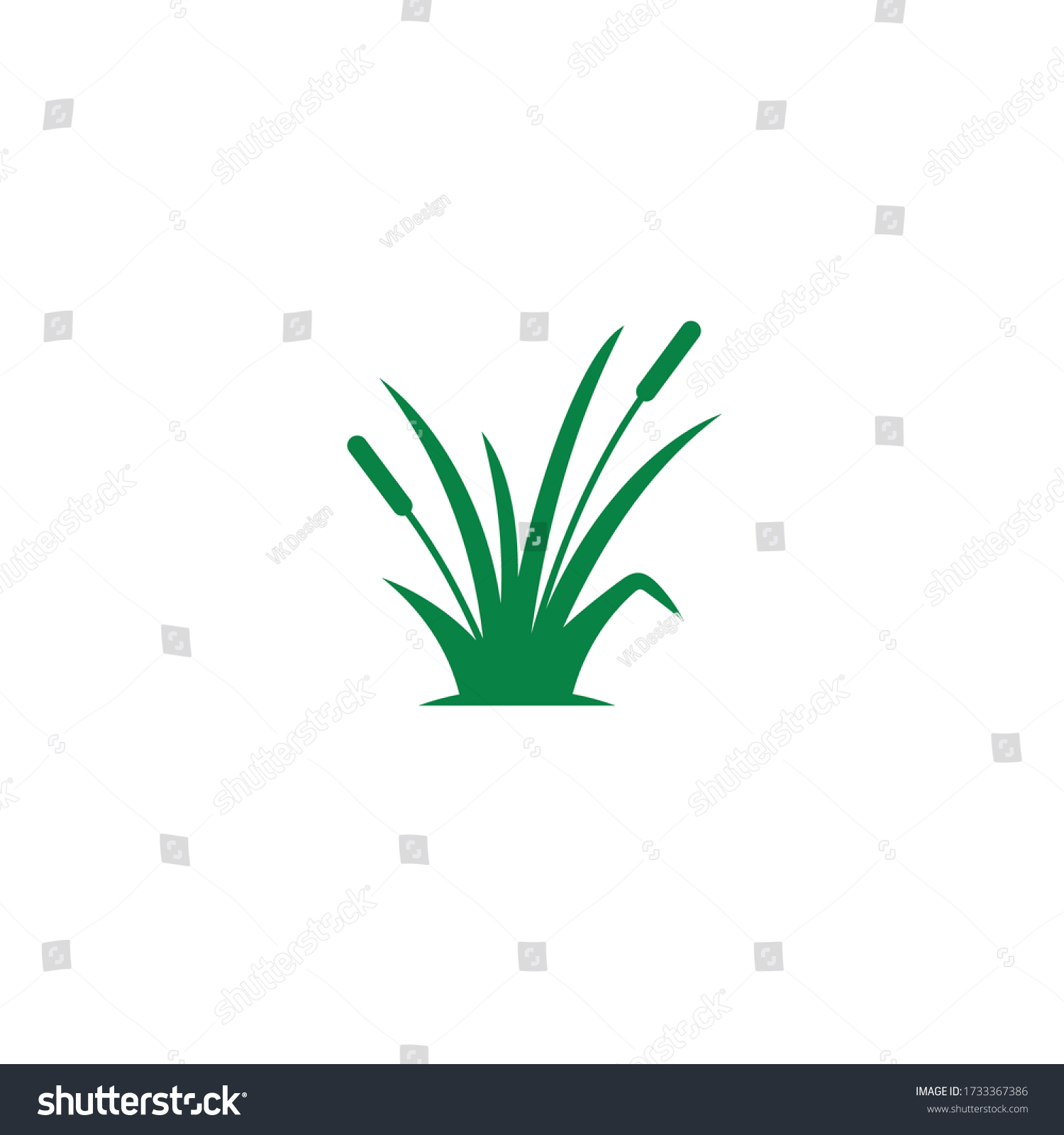 Simple Grass Logo Icon Design Stock Vector (Royalty Free) 1733367386 ...