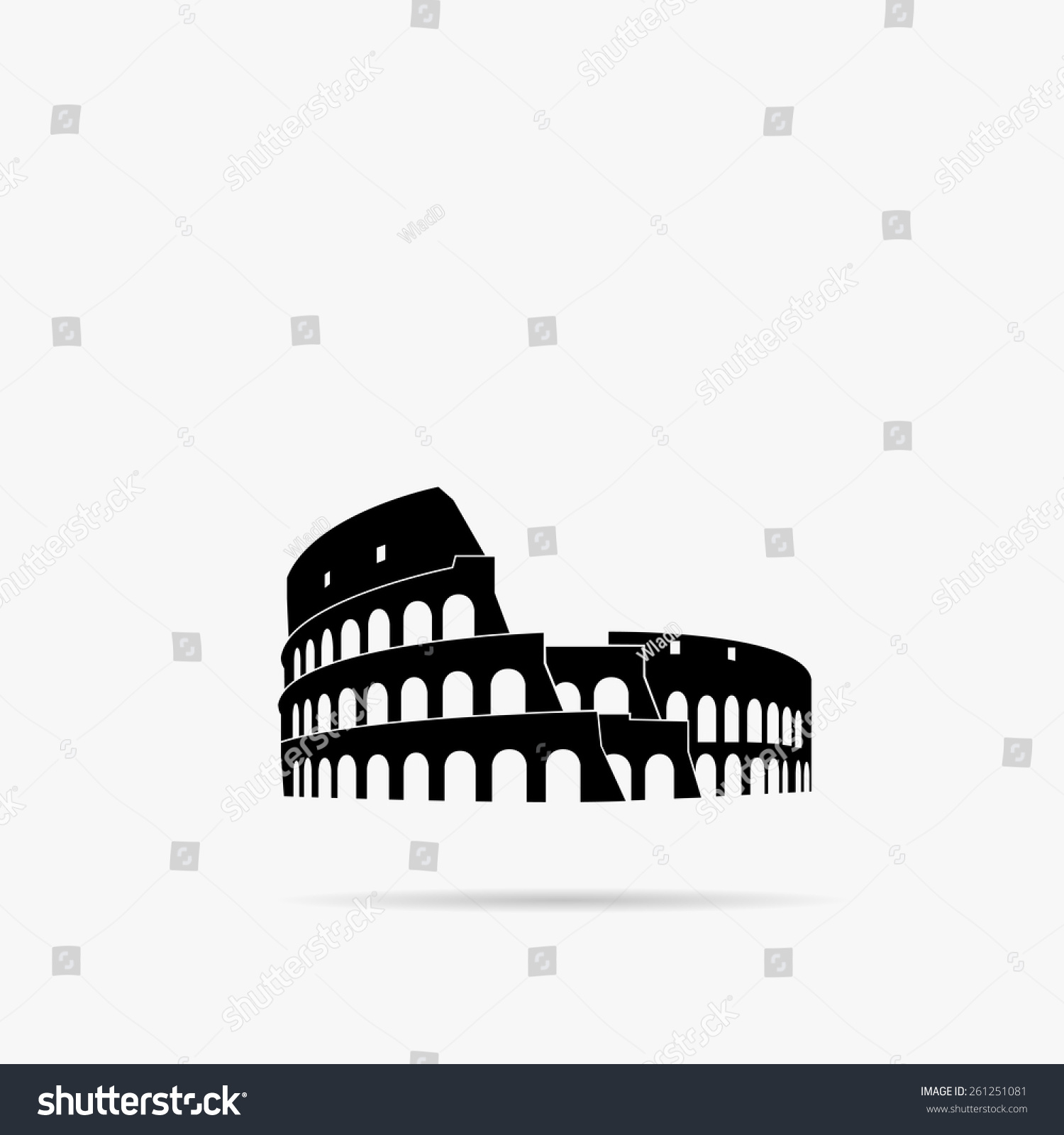 Simple Icon Silhouette Coliseum Rome Stock Vector 261251081 - Shutterstock