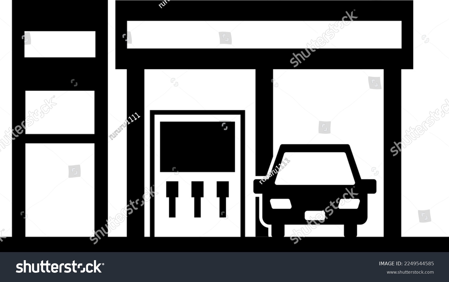 SVG of A simple illustration of a gas station svg