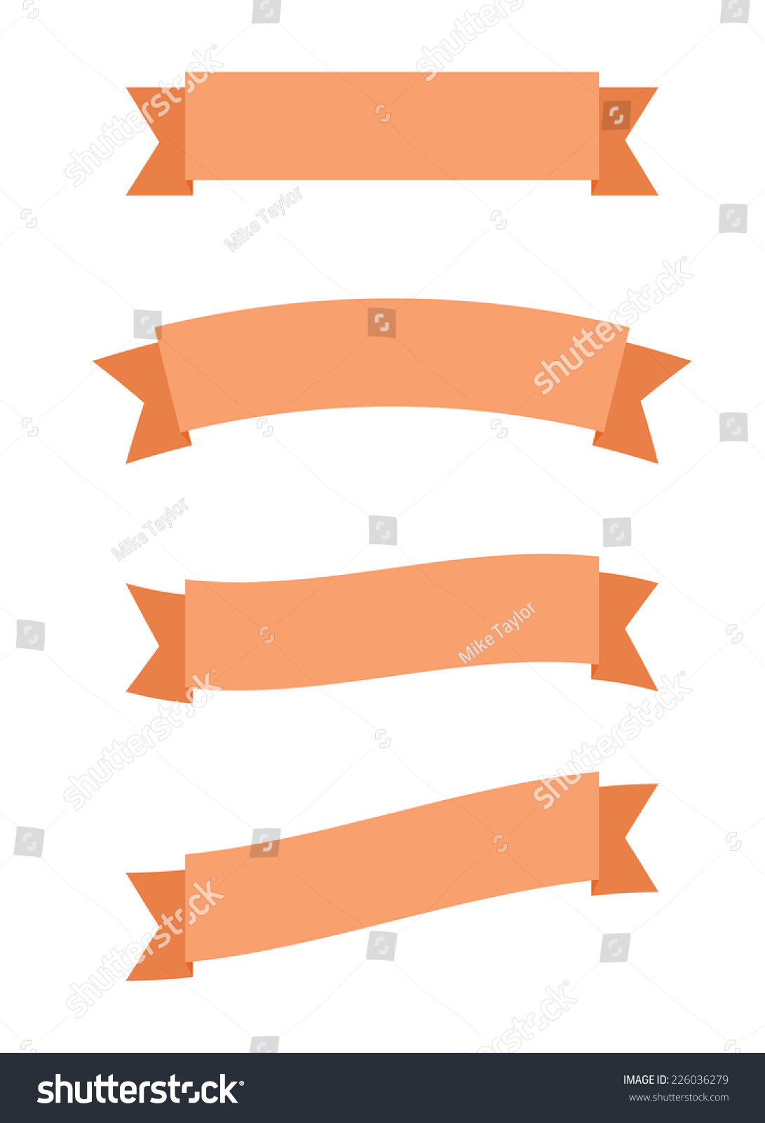 SVG of A simple vector set of orange banners svg