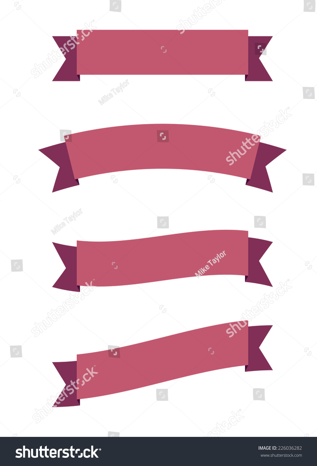 SVG of A simple vector set of purple banners svg