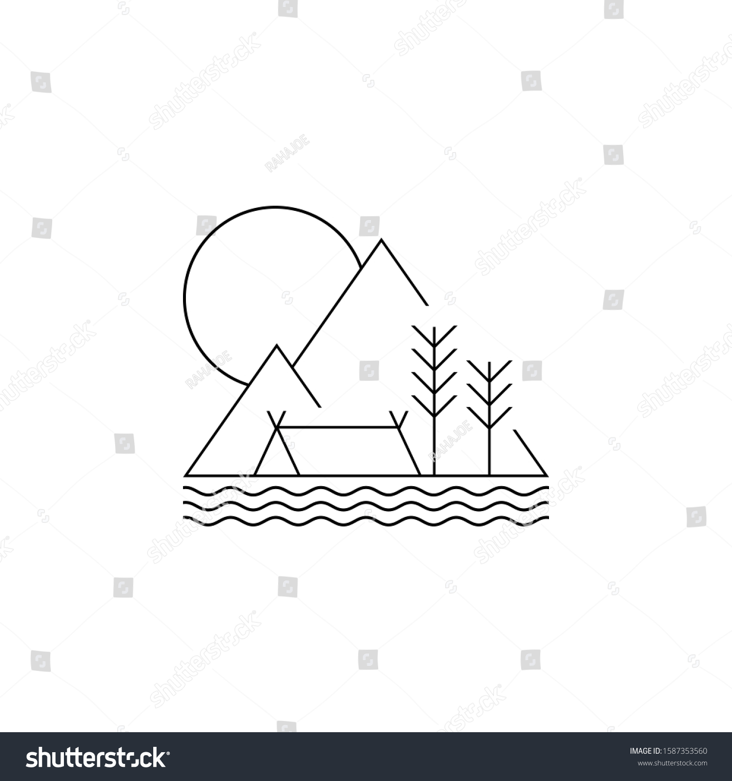 Simple Yet Artistic Logo Design Camp Stock Vector (Royalty Free ...