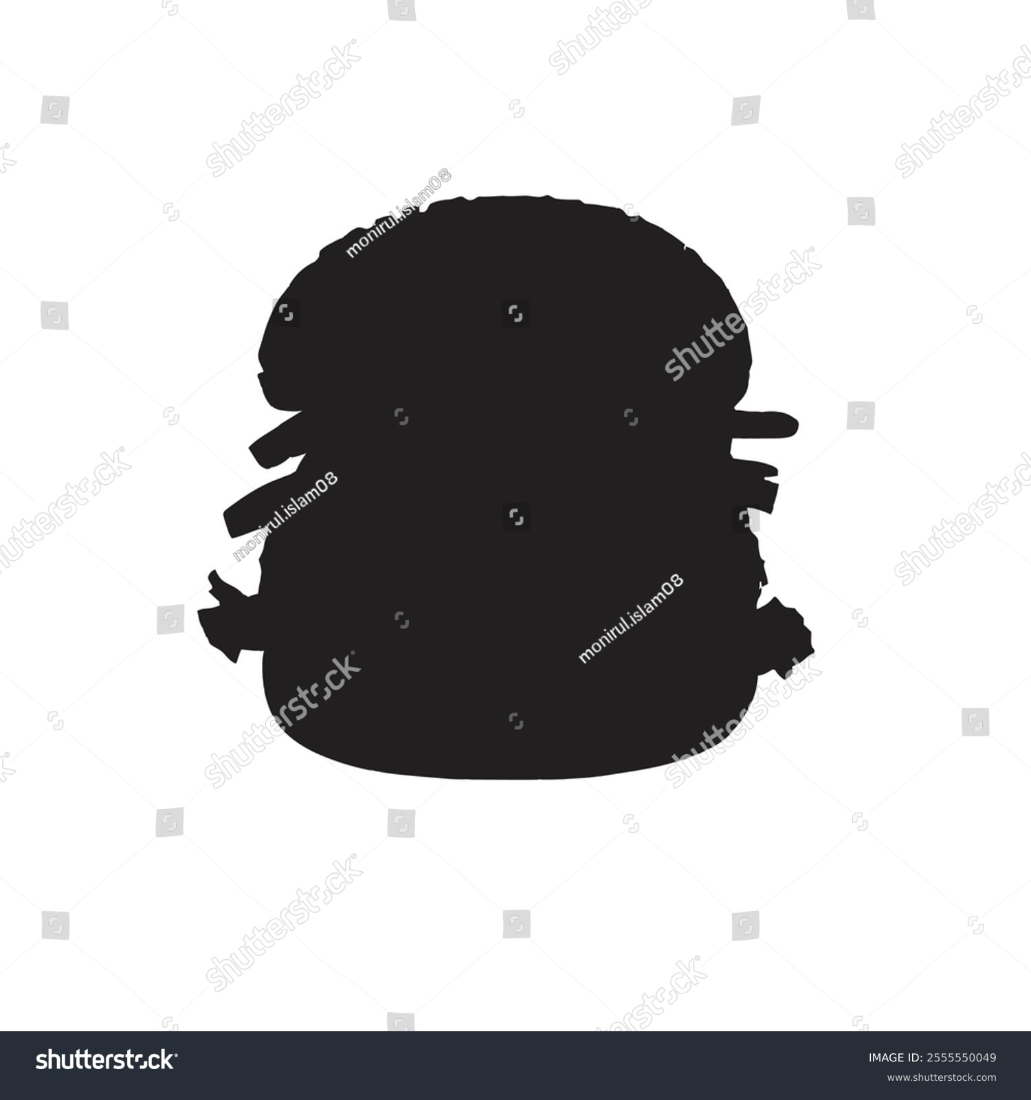 recommend clip art: A sleek and modern vector illustration of a burger silhouette, perfect for culinary designs, menus, or branding. Simple yet impactful, it captures the essence of deliciousness.