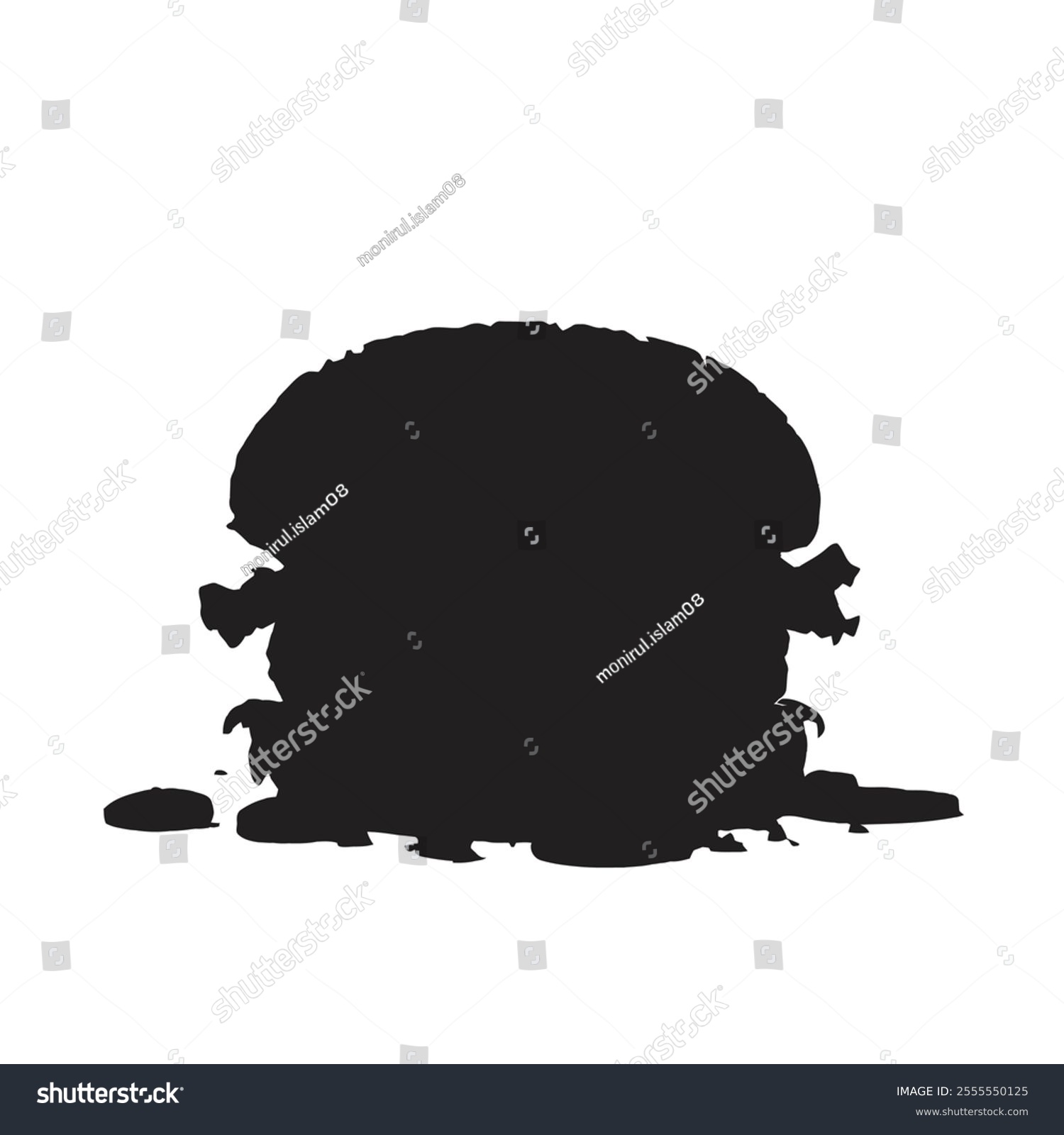 recommend clip art: A sleek and modern vector illustration of a burger silhouette, perfect for culinary designs, menus, or branding. Simple yet impactful, it captures the essence of deliciousness.