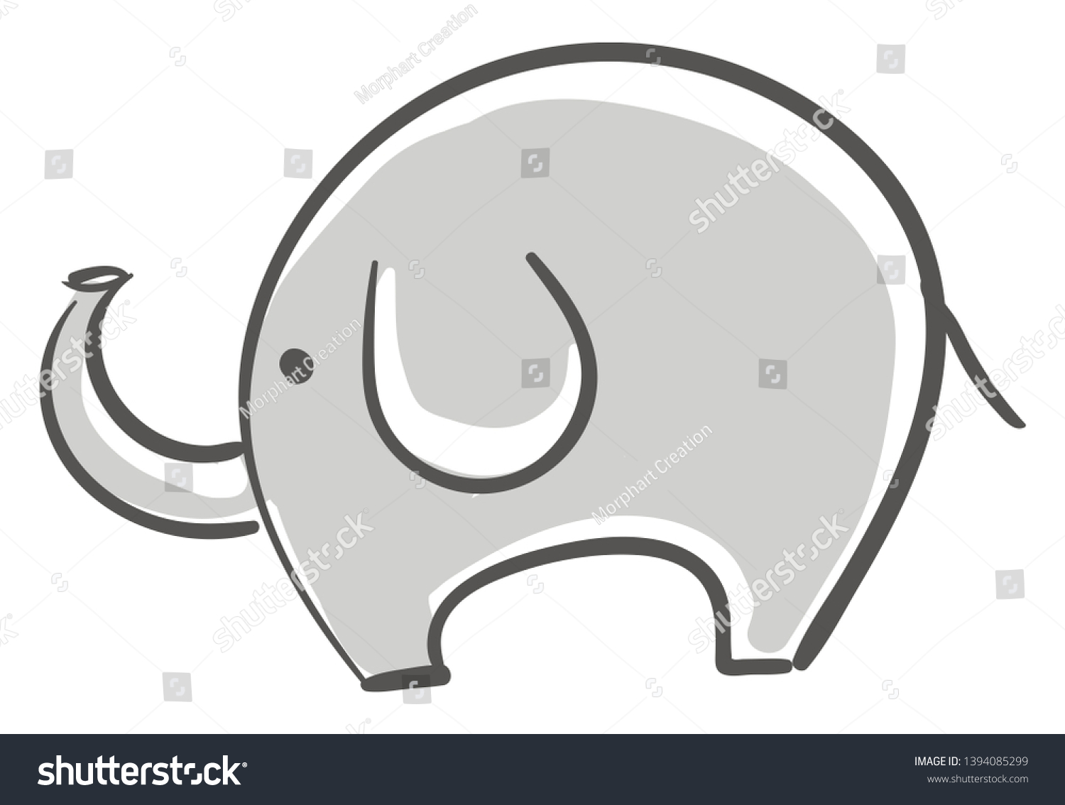 Small Cute Elephant Which Fat Short Stock Vector Royalty Free